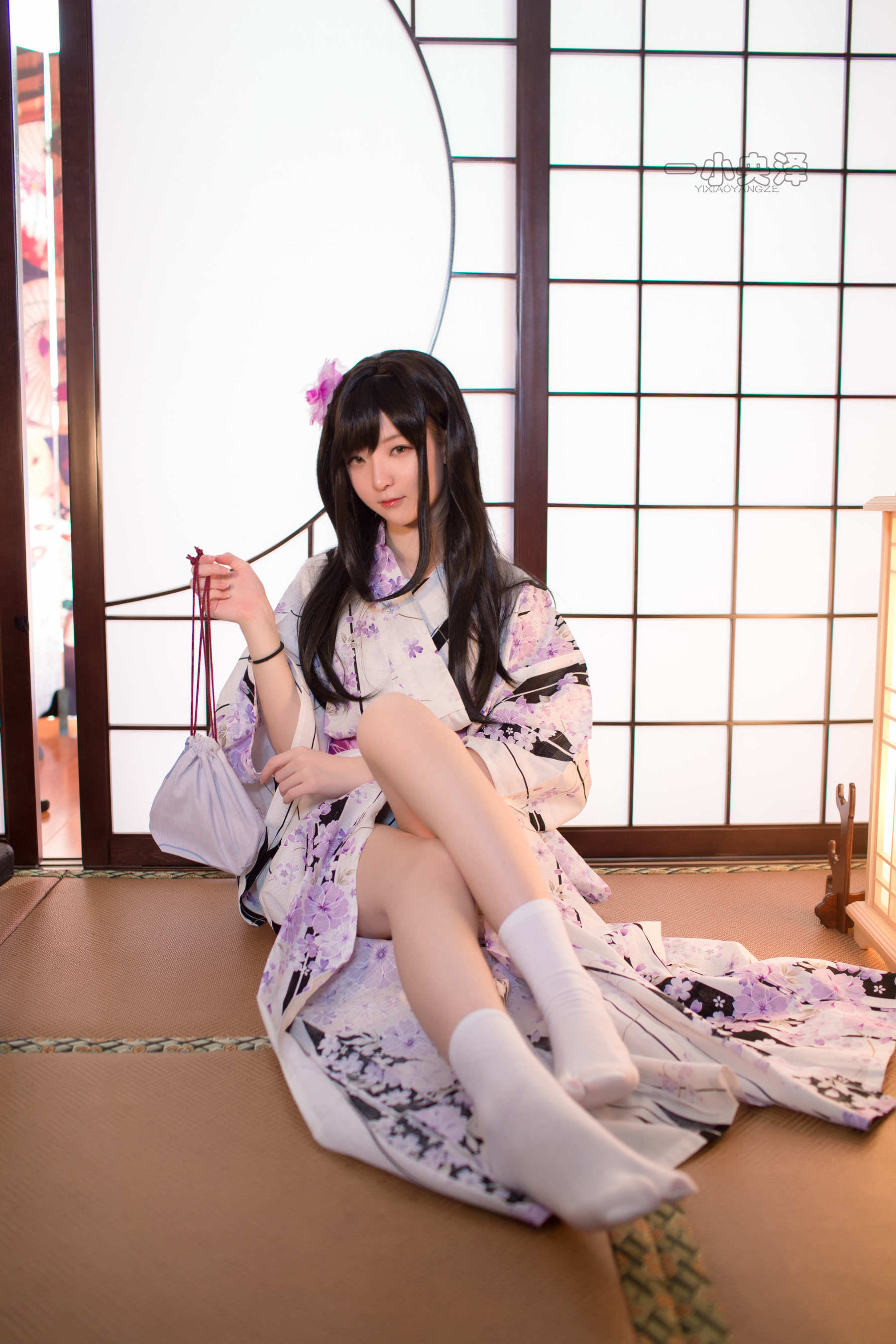 [萝莉COS] 一小央泽 – 和服短袜 Cosplay-第1张