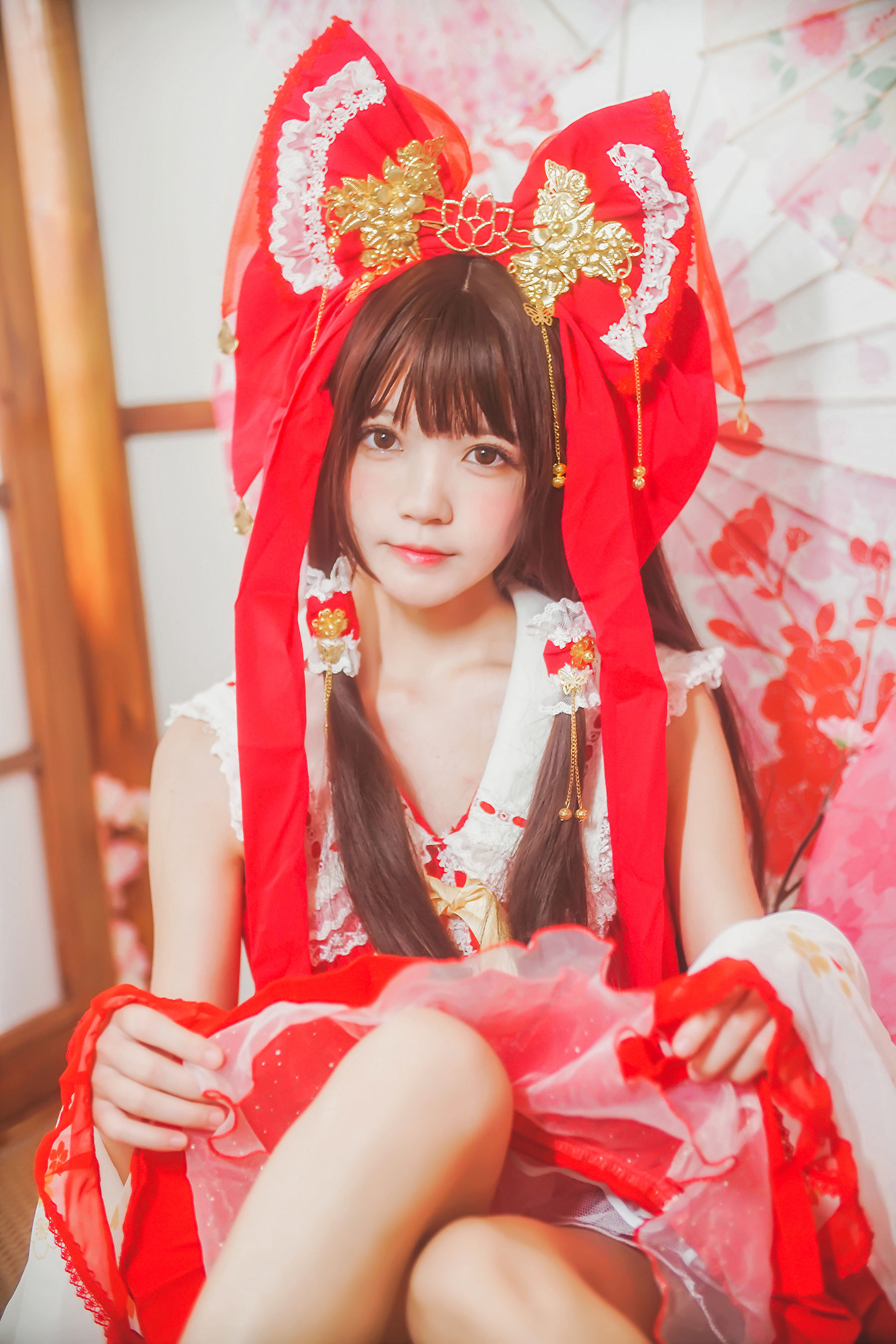 [萝莉COS] 桜桃喵《灵梦 新年快乐》 Cosplay-第16张