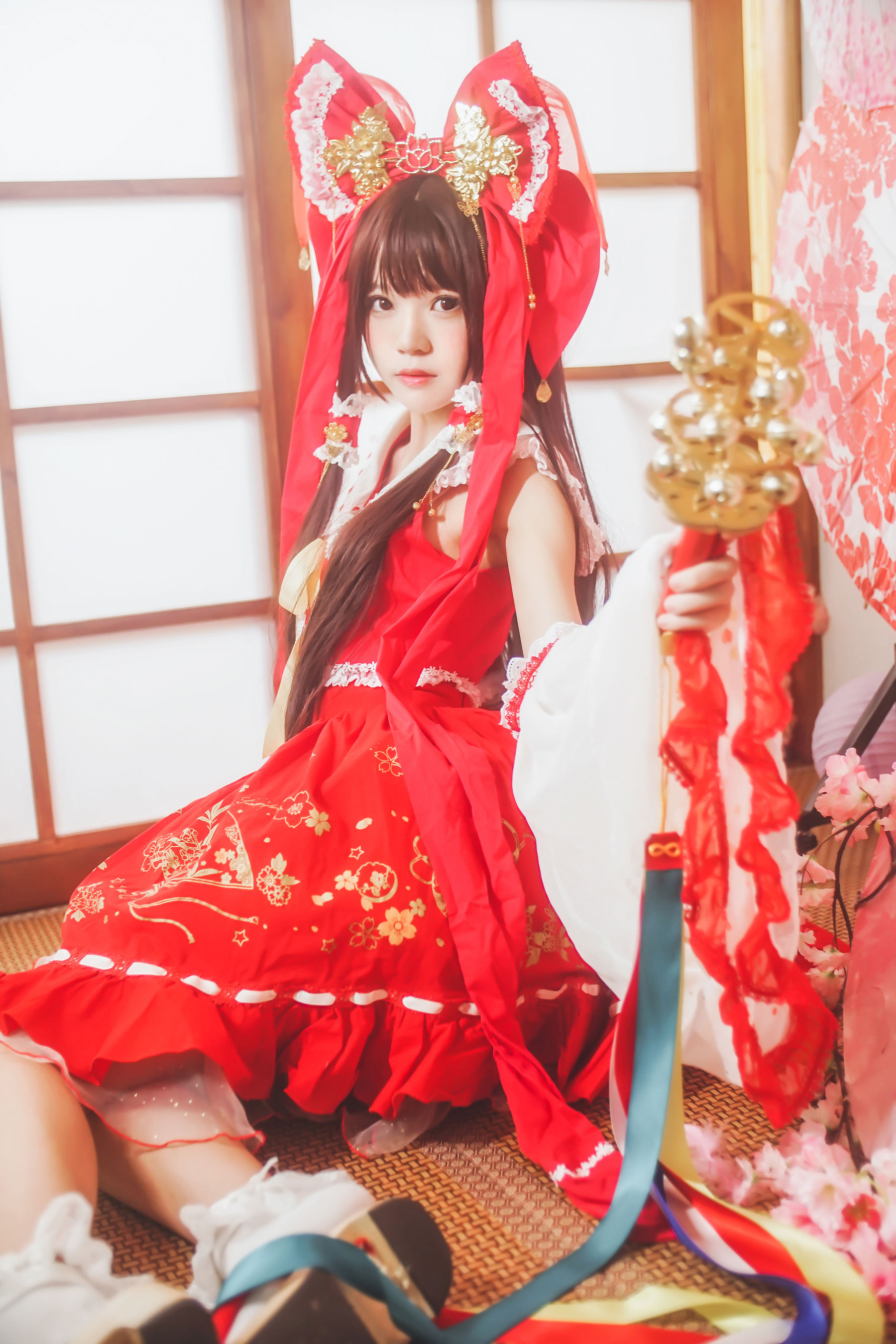 [萝莉COS] 桜桃喵《灵梦 新年快乐》 Cosplay-第18张