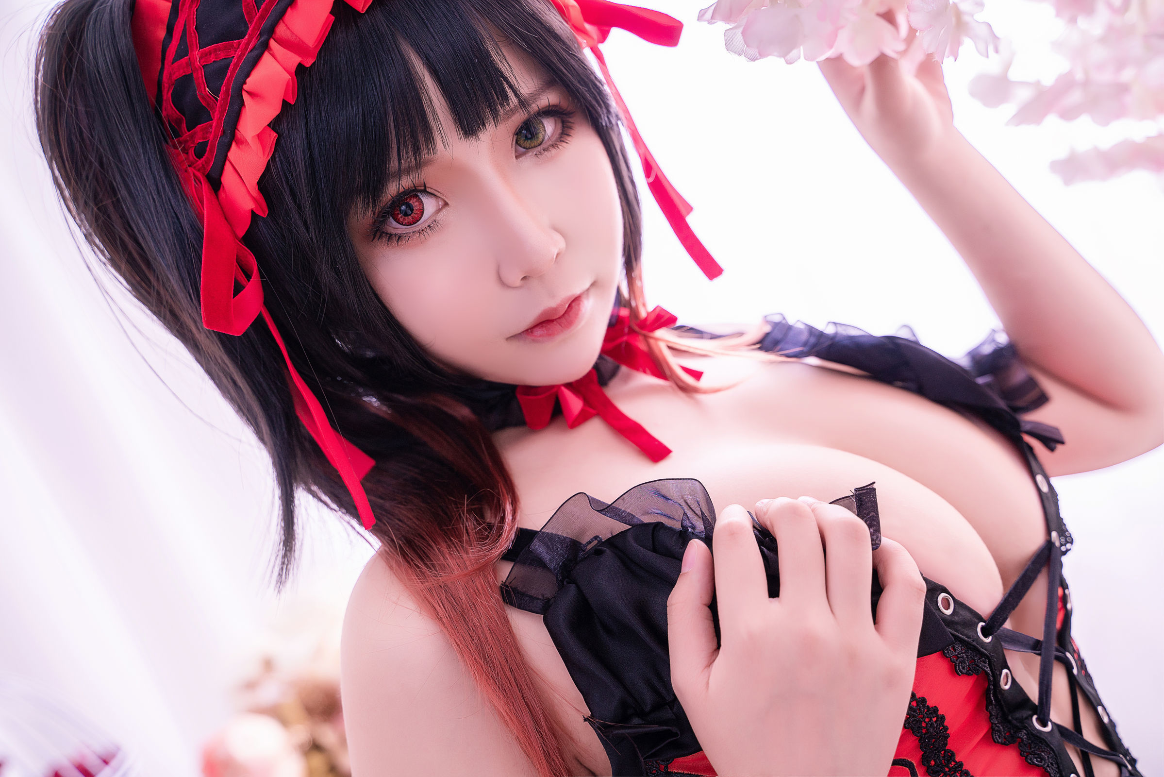 [萝莉COS] 二次元妹子抱走莫子aa – 狂三 黑色蕾丝 Cosplay-第26张