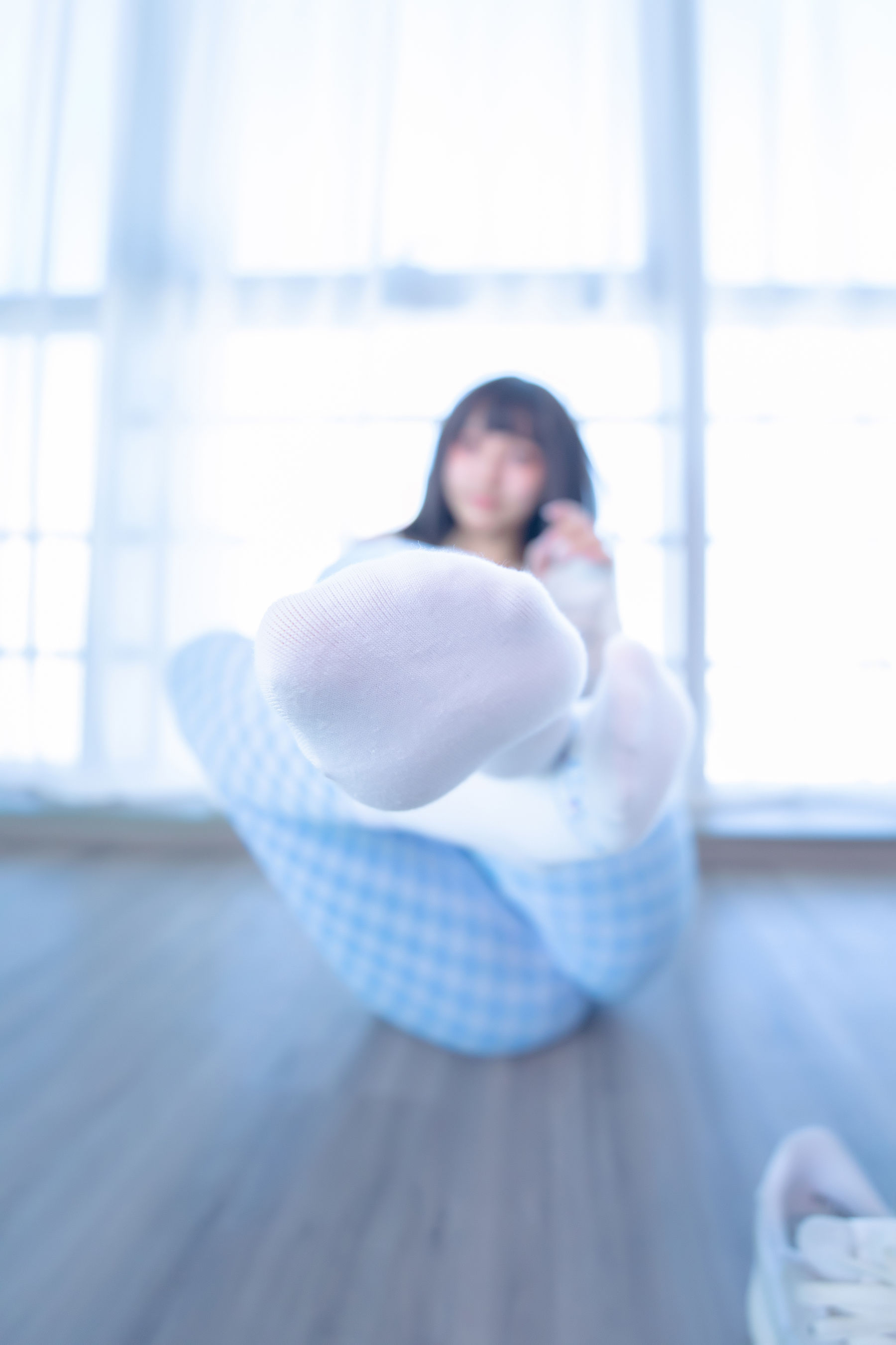 萝莉神楽板真冬 – 蓝白格 Cosplay-第48张