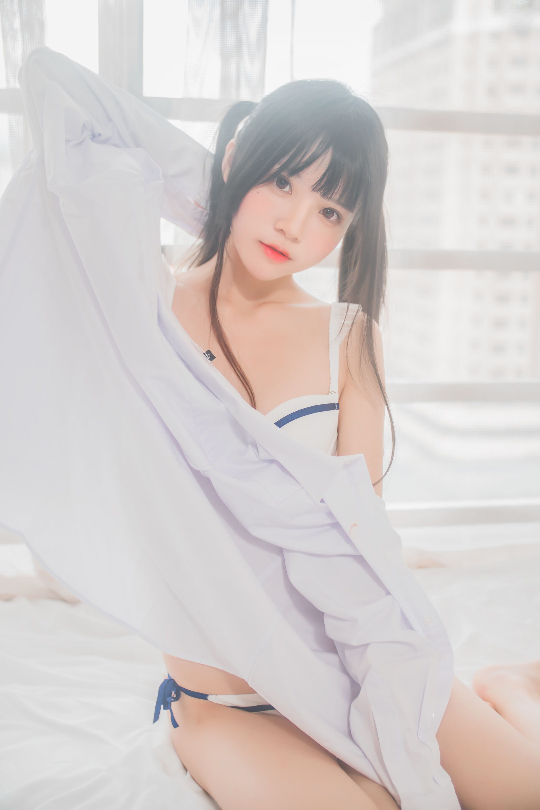桜桃喵 《白衬衫双马尾》 Cosplay-第29张