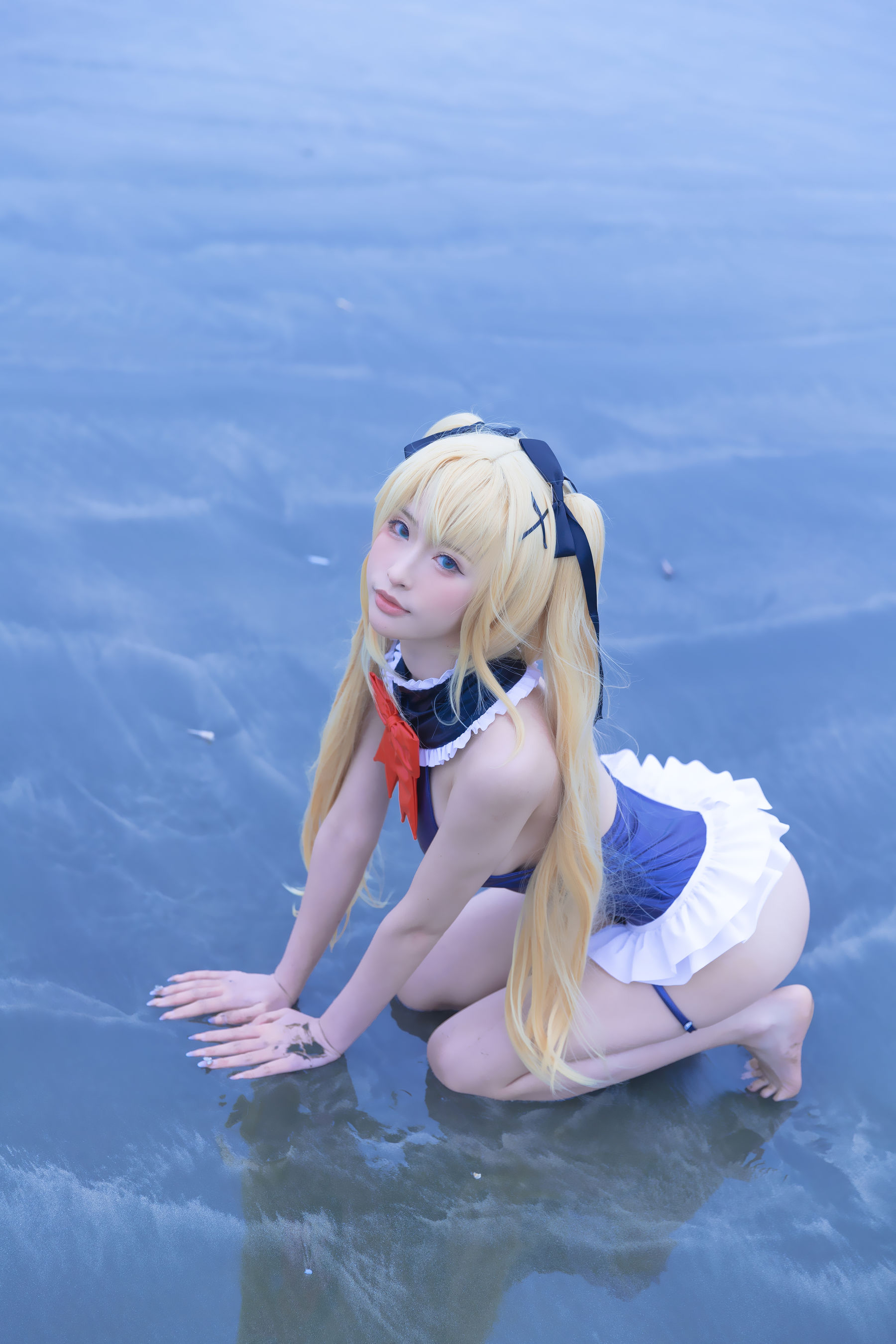 尤物清水由乃 – 玛丽萝丝蓝色泳衣 Cosplay-第18张