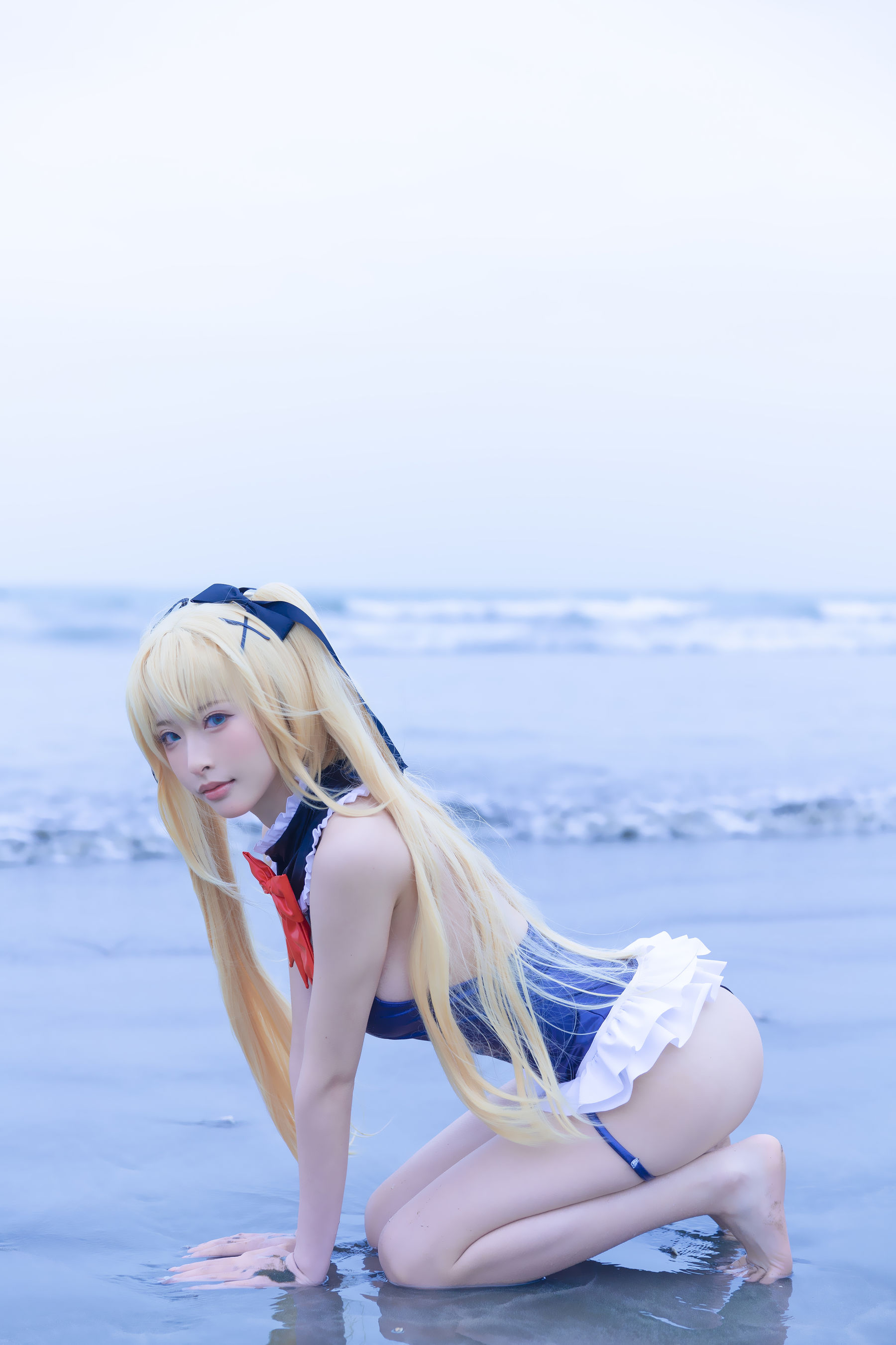 尤物清水由乃 – 玛丽萝丝蓝色泳衣 Cosplay-第17张