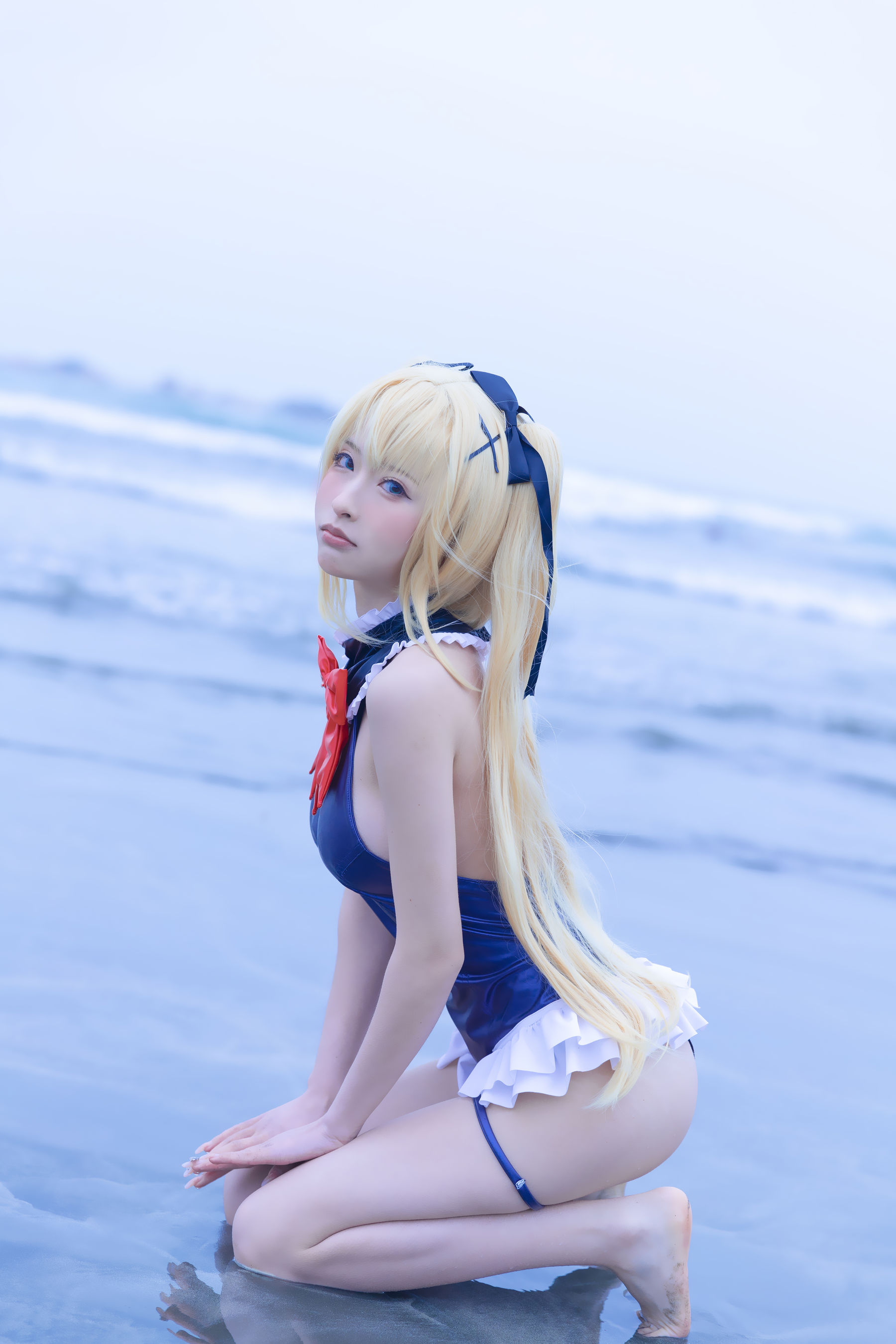尤物清水由乃 – 玛丽萝丝蓝色泳衣 Cosplay-第16张
