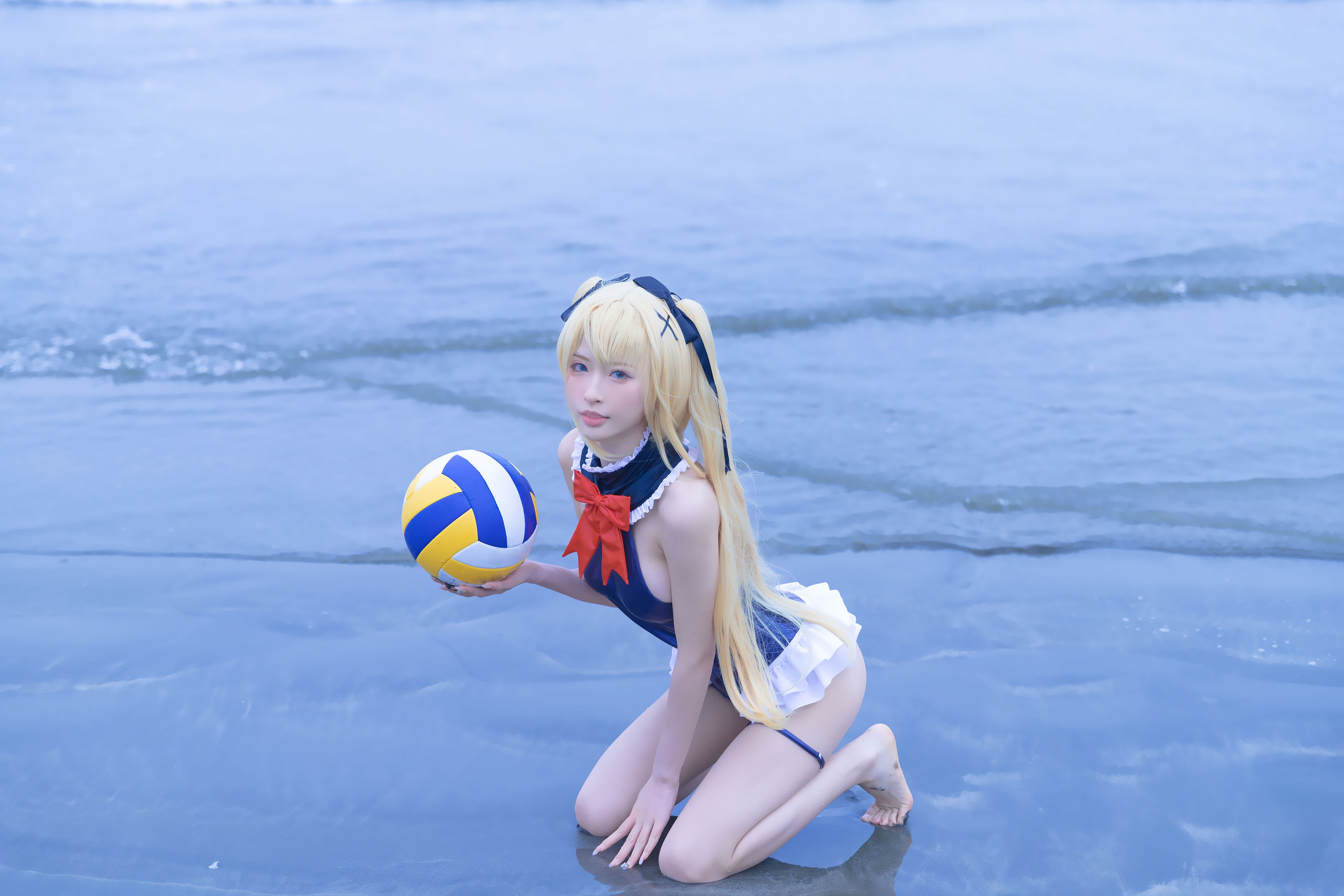 尤物清水由乃 – 玛丽萝丝蓝色泳衣 Cosplay-第22张