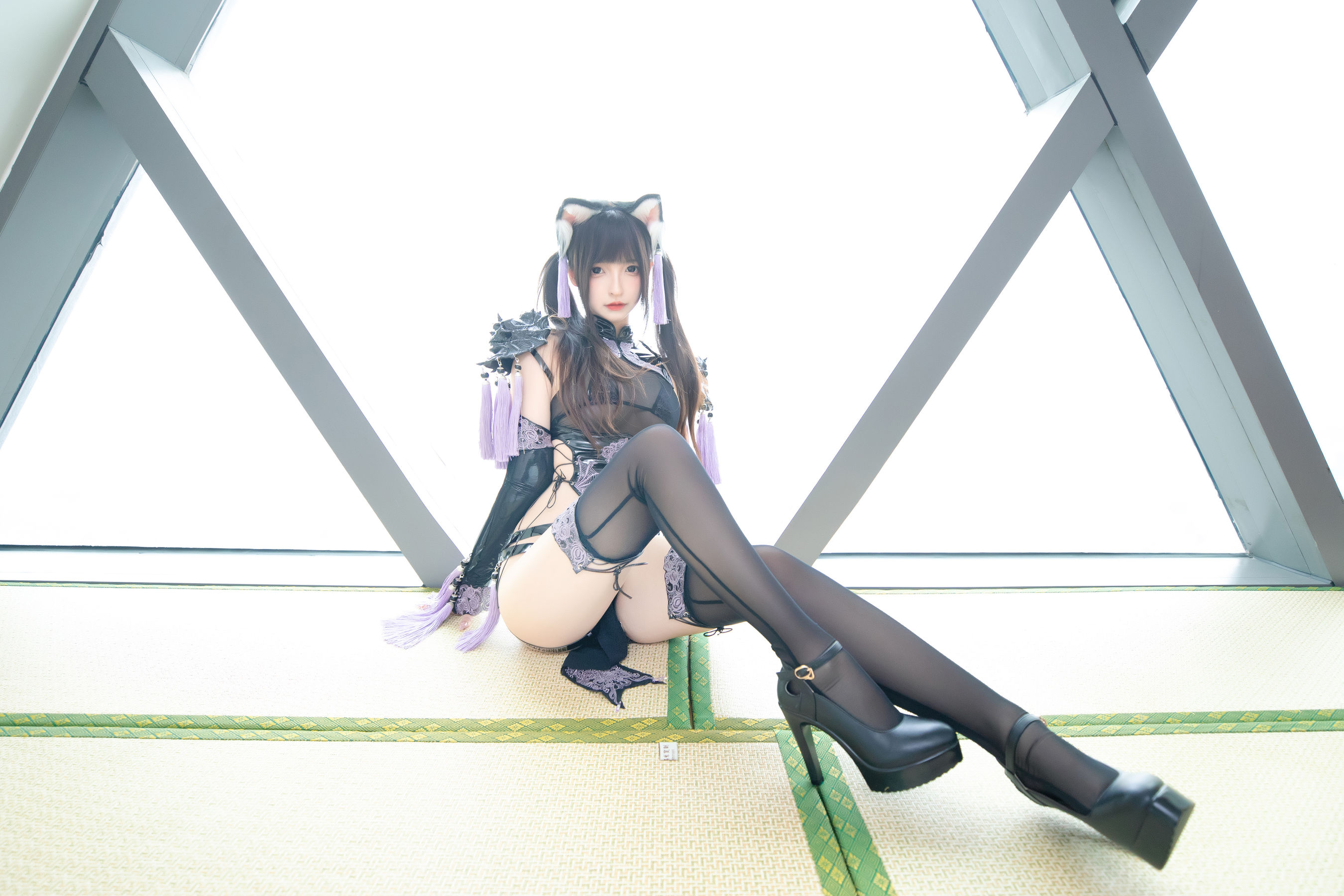 萝莉神楽板真冬之旗袍猫女 Cosplay-第37张