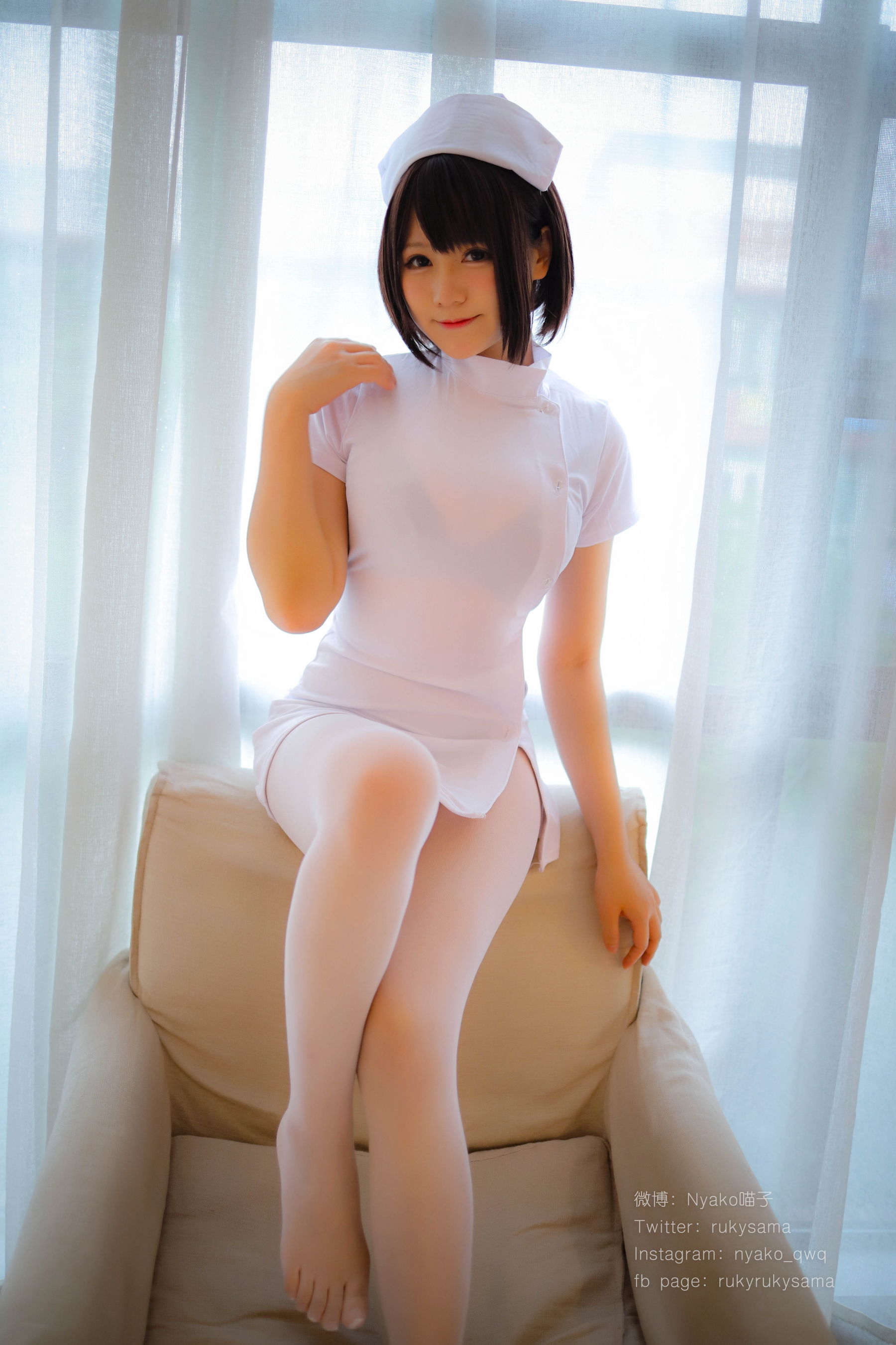 萌妹子Nyako喵子 白丝护士服 Cosplay-第23张