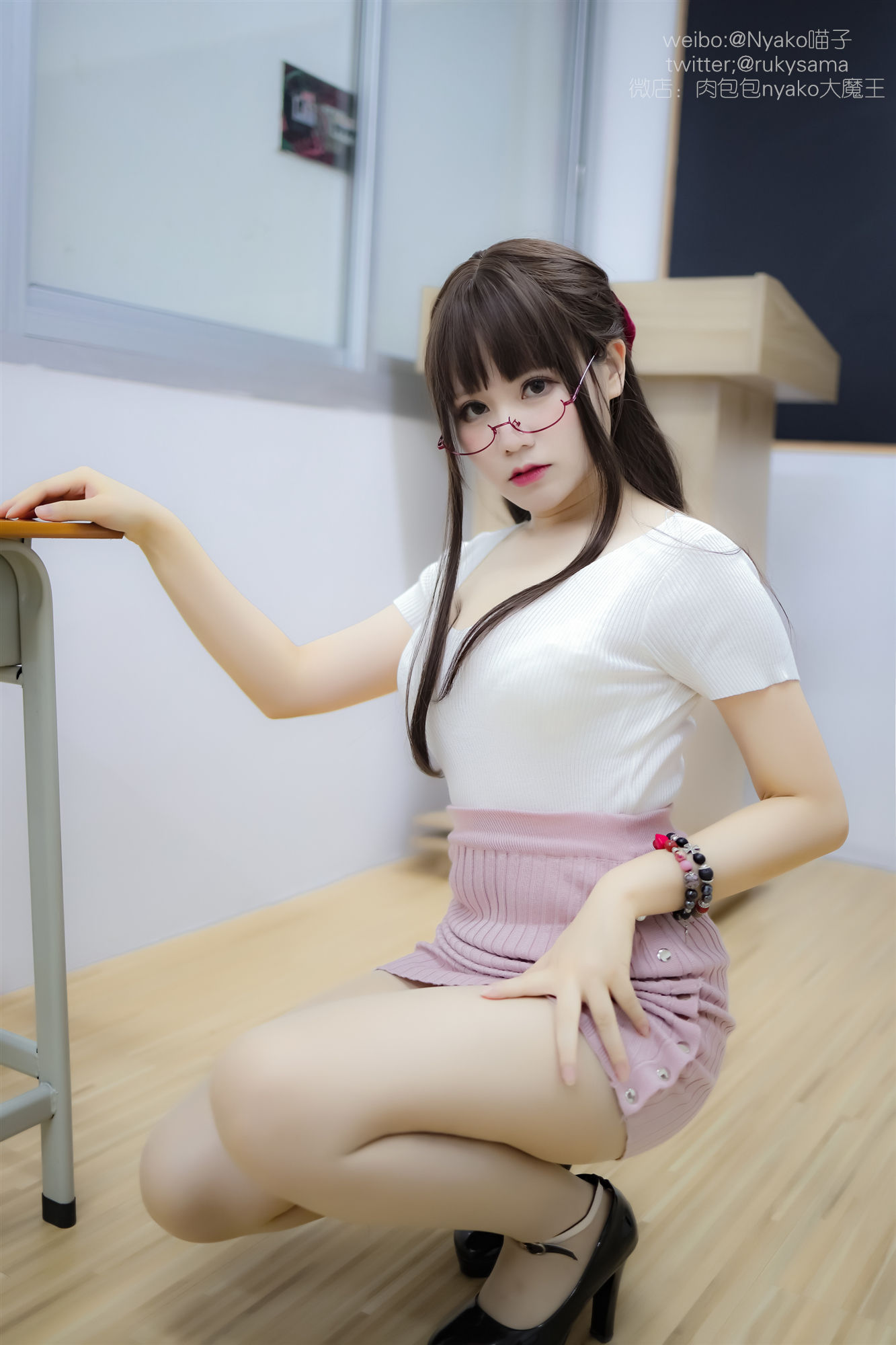 萌妹子Nyako喵子 欲求不满的老师 Cosplay-第36张