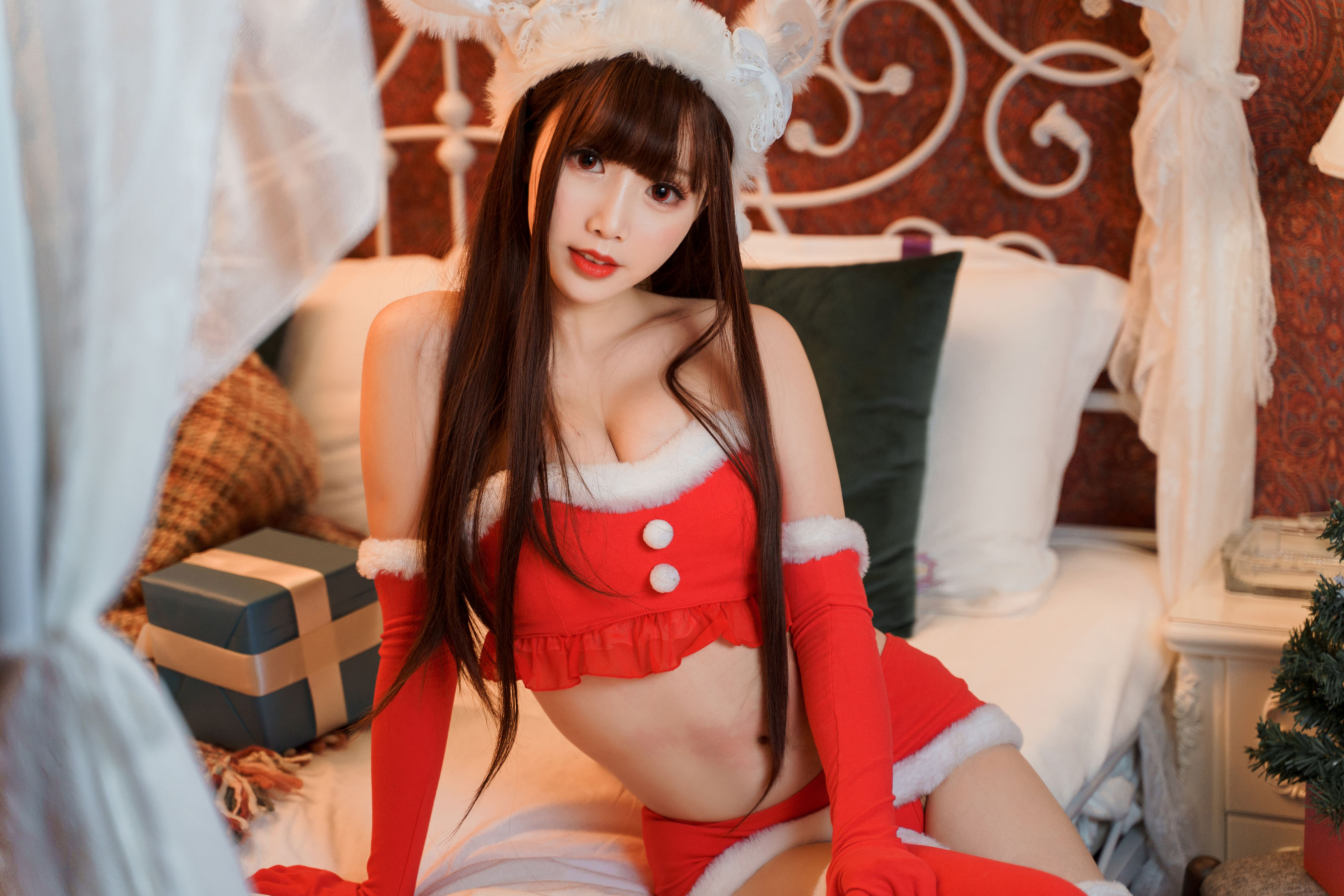 可爱人气Coser面饼仙儿 – 圣诞短裙 Cosplay-第29张