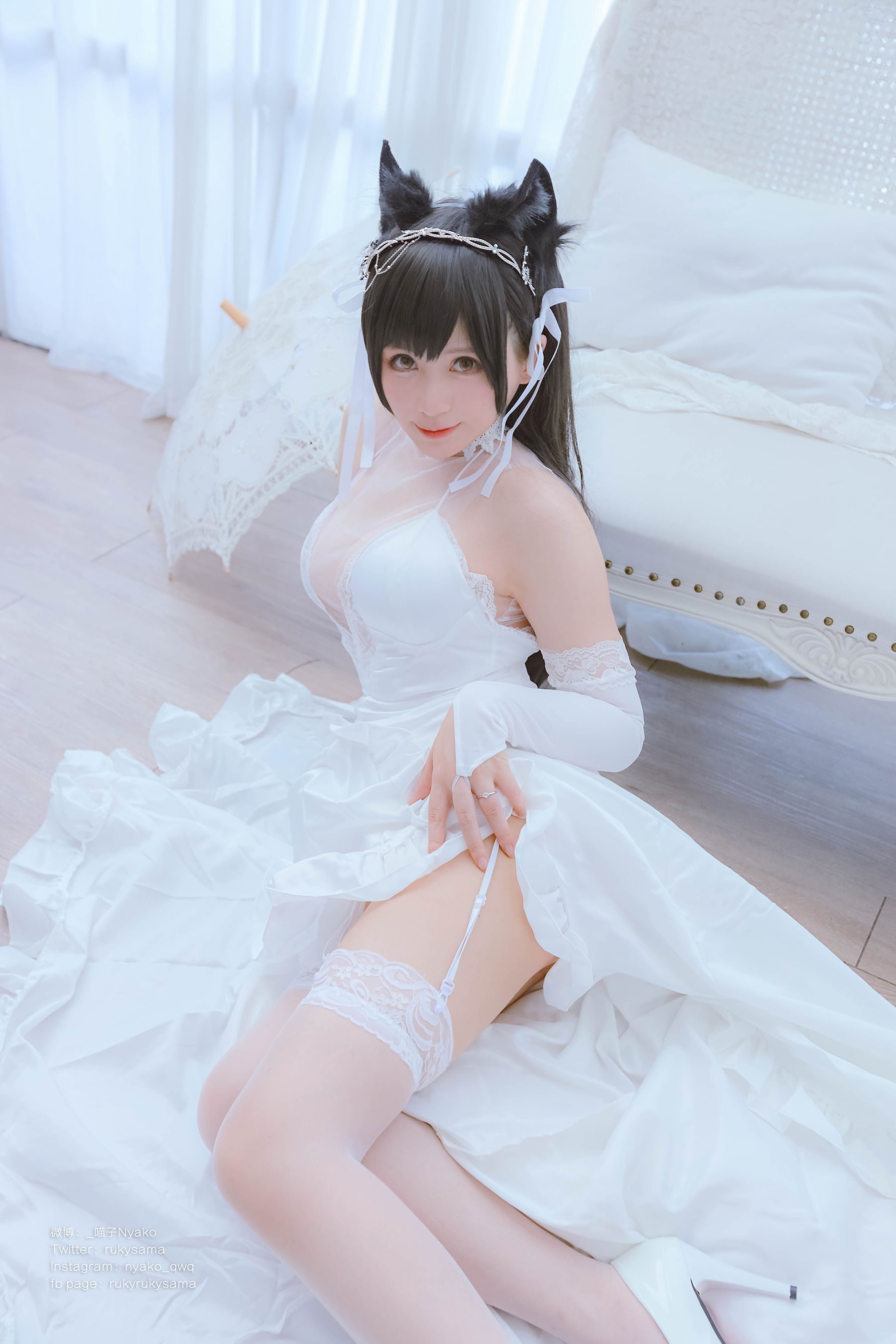 萌妹子Nyako喵子 – 爱宕婚纱 Cosplay-第23张