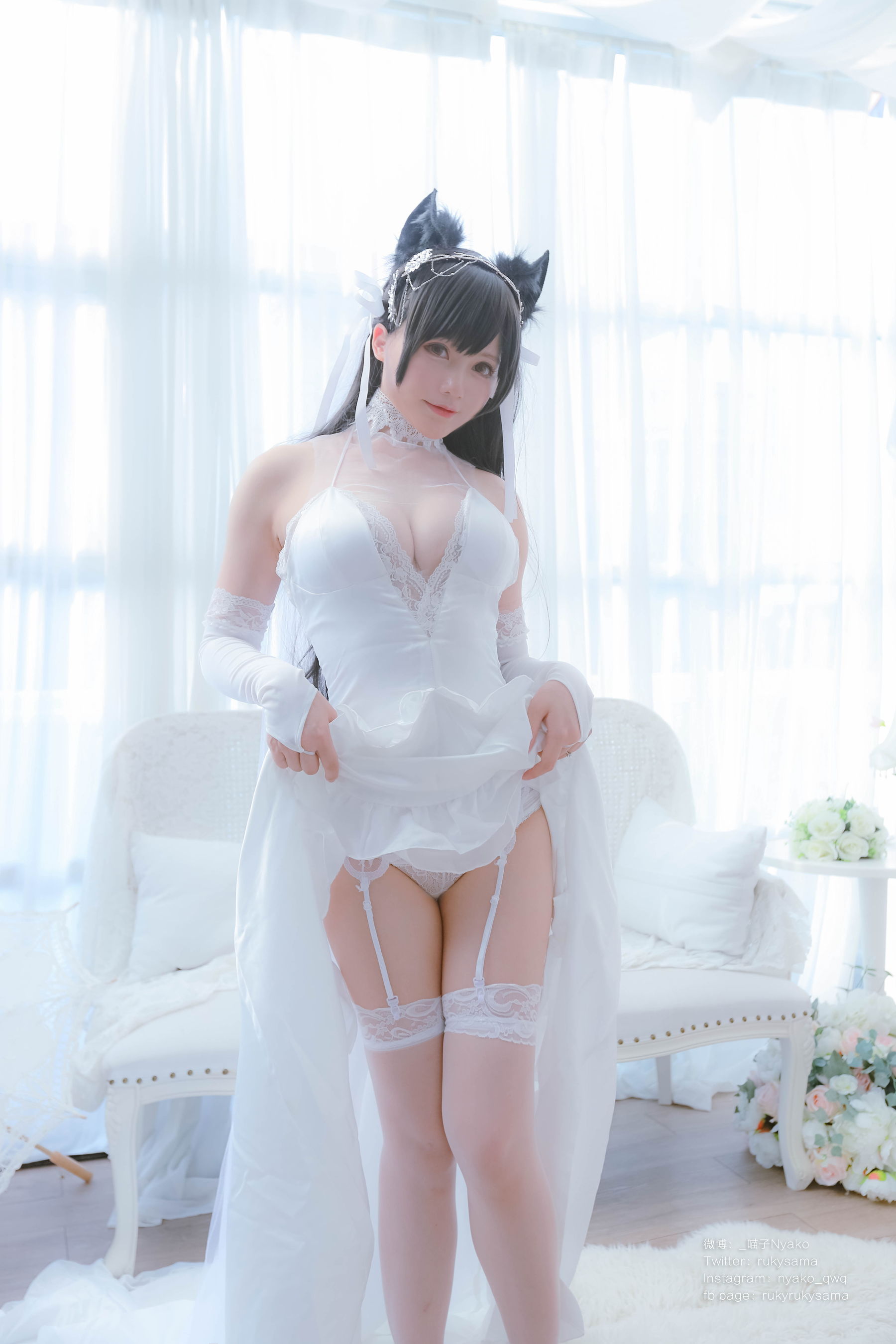 萌妹子Nyako喵子 – 爱宕婚纱 Cosplay-第27张