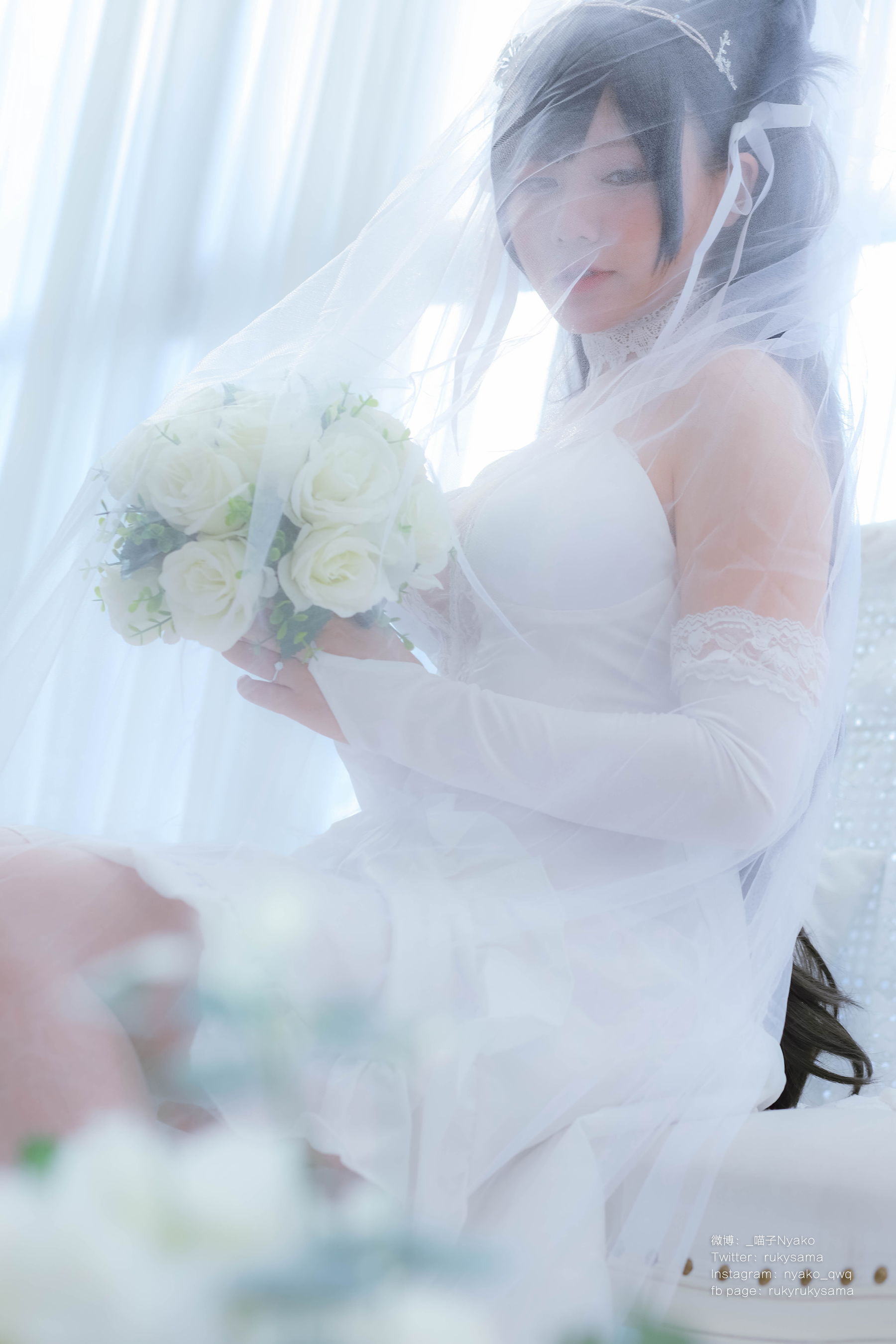 萌妹子Nyako喵子 – 爱宕婚纱 Cosplay-第31张
