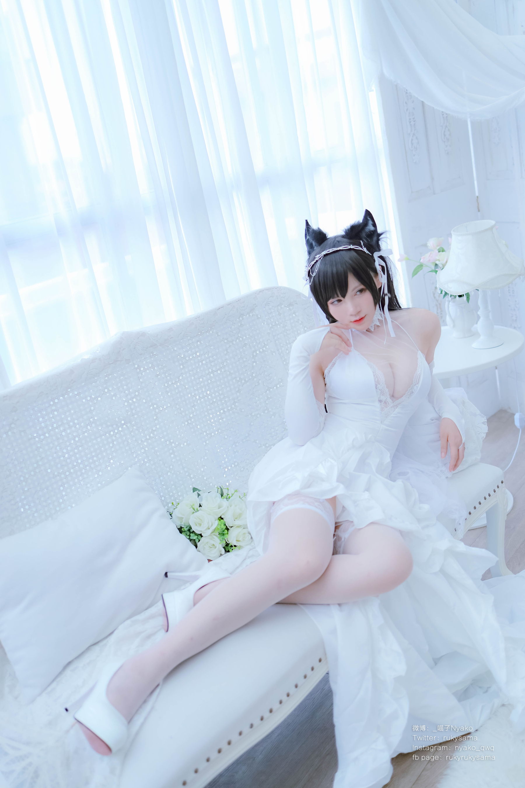 萌妹子Nyako喵子 – 爱宕婚纱 Cosplay-第32张