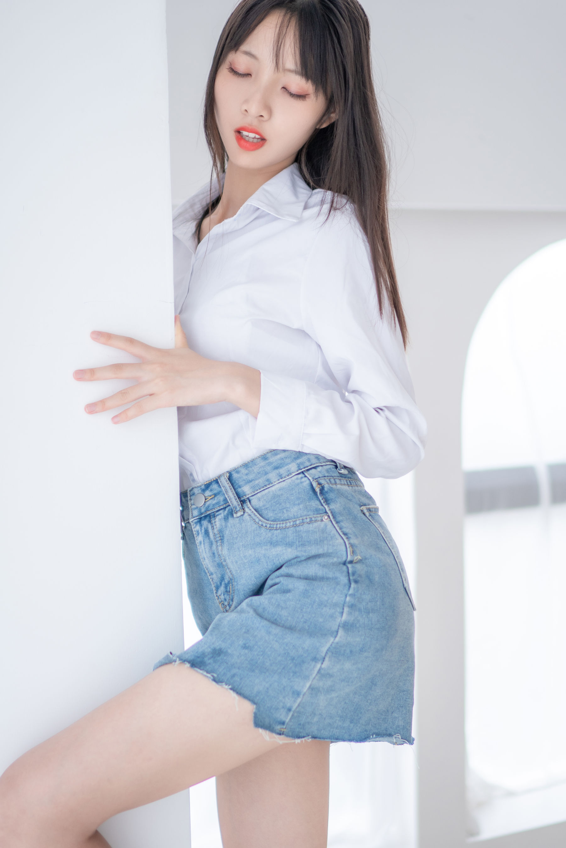 清纯妹子西瓜 – 衬衫牛仔裙 Cosplay-第22张