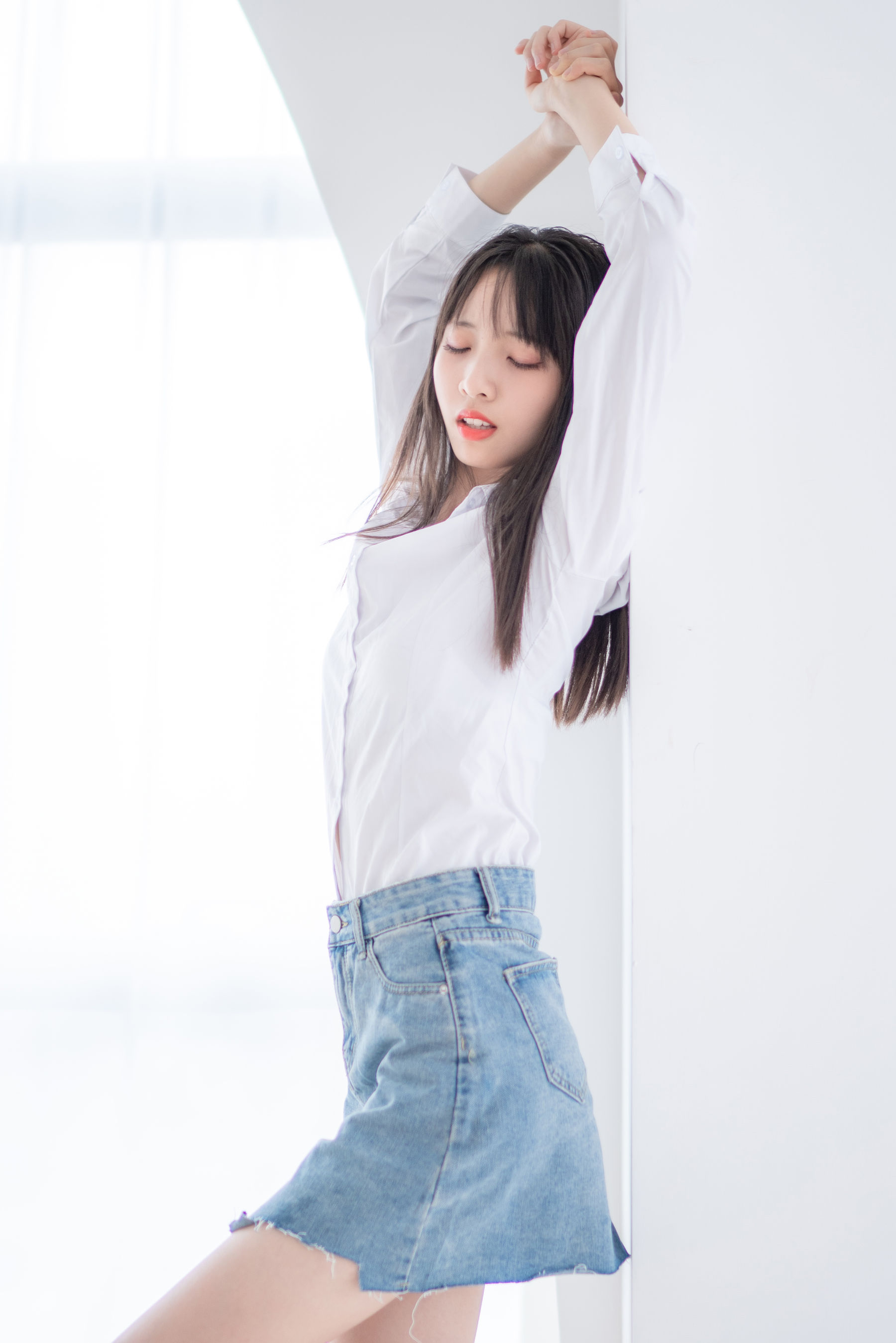 清纯妹子西瓜 – 衬衫牛仔裙 Cosplay-第26张