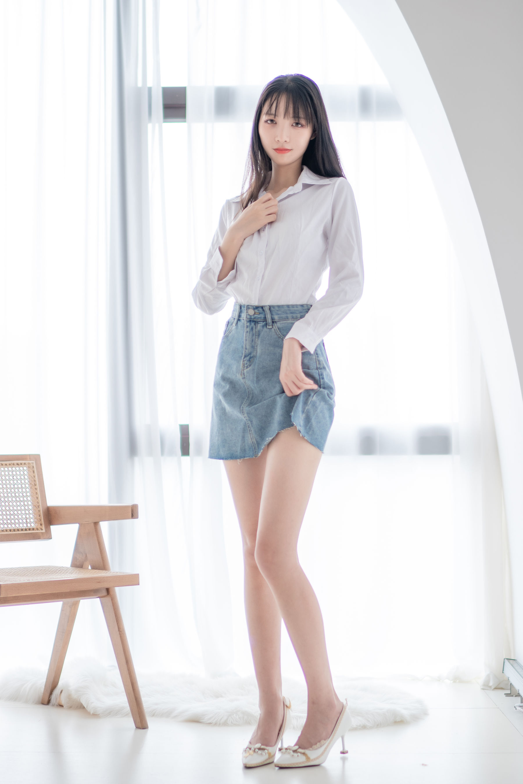 清纯妹子西瓜 – 衬衫牛仔裙 Cosplay-第38张