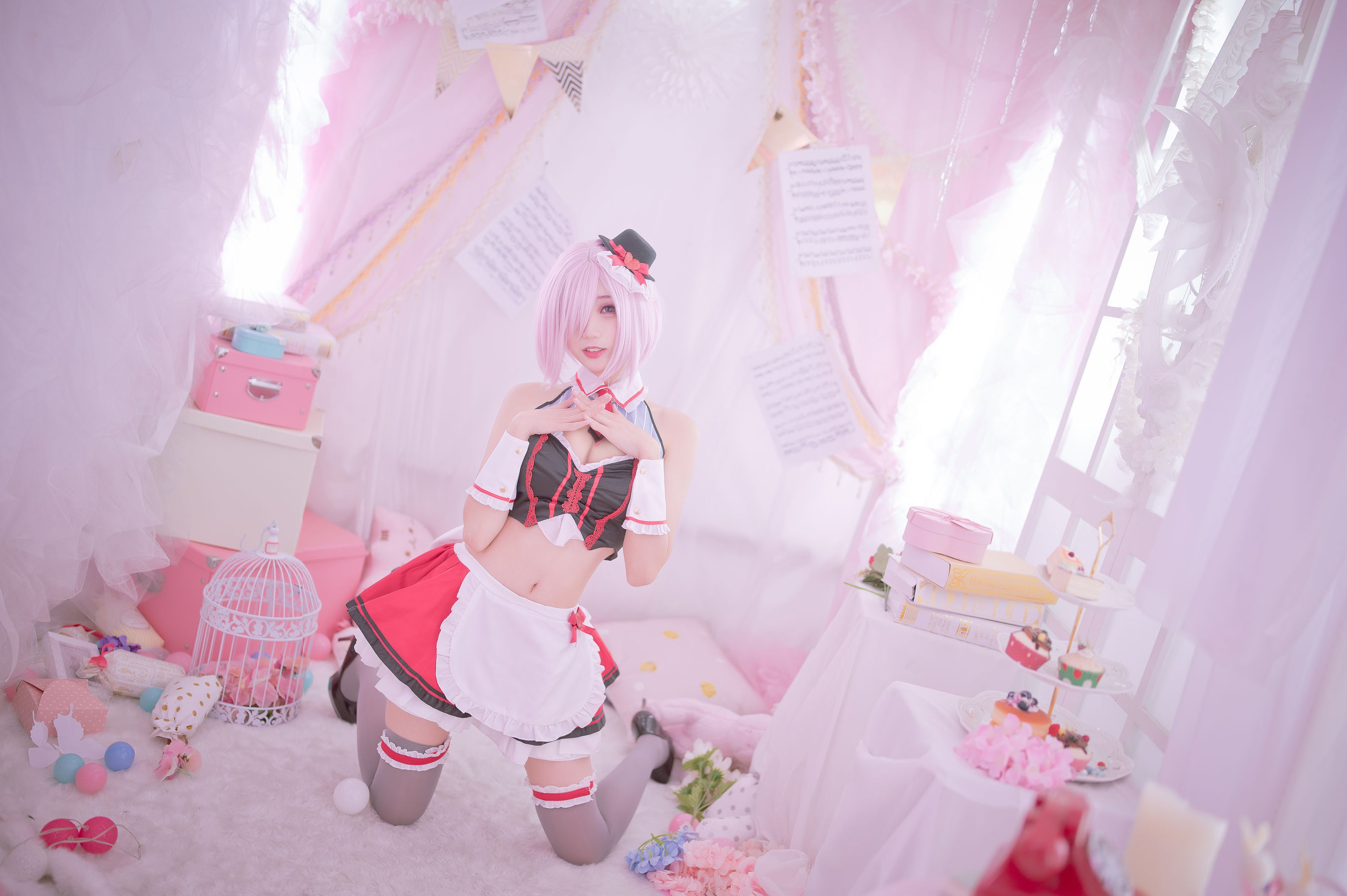 周叽是可爱兔兔 – 玛修情人节 Cosplay-第1张