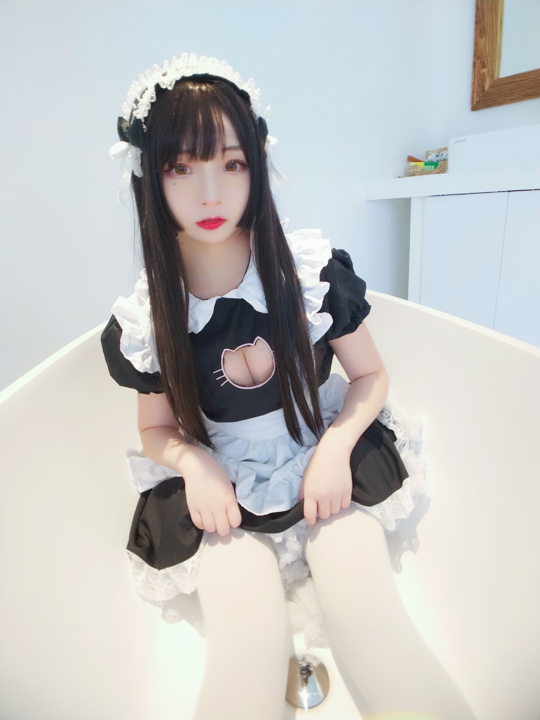 二次元美女古川kagura 黑白女仆 Cosplay-第17张