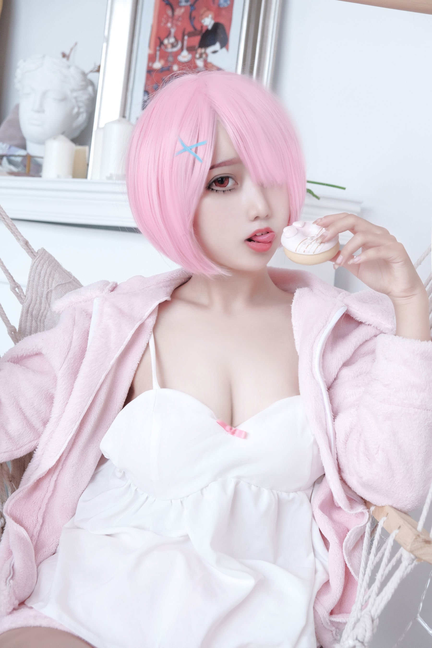 eloise软软 – 纯欲拉姆 Cosplay-第25张