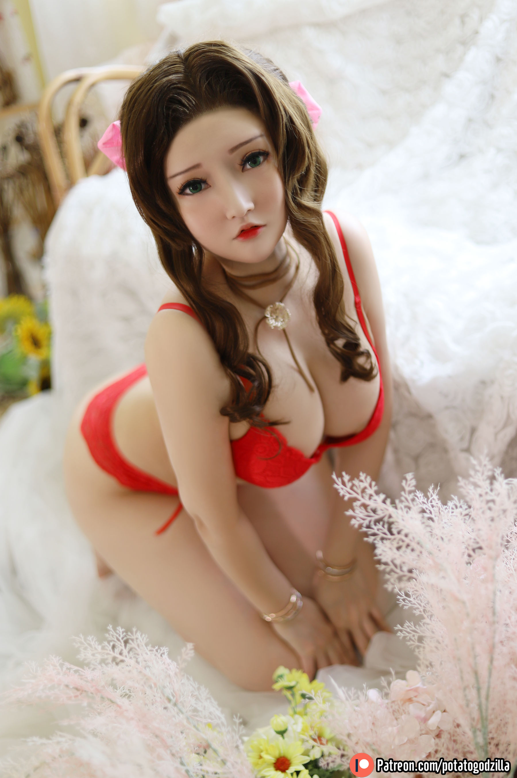 Coser小姐姐Potato Godzilla – Aeris Cosplay-第51张