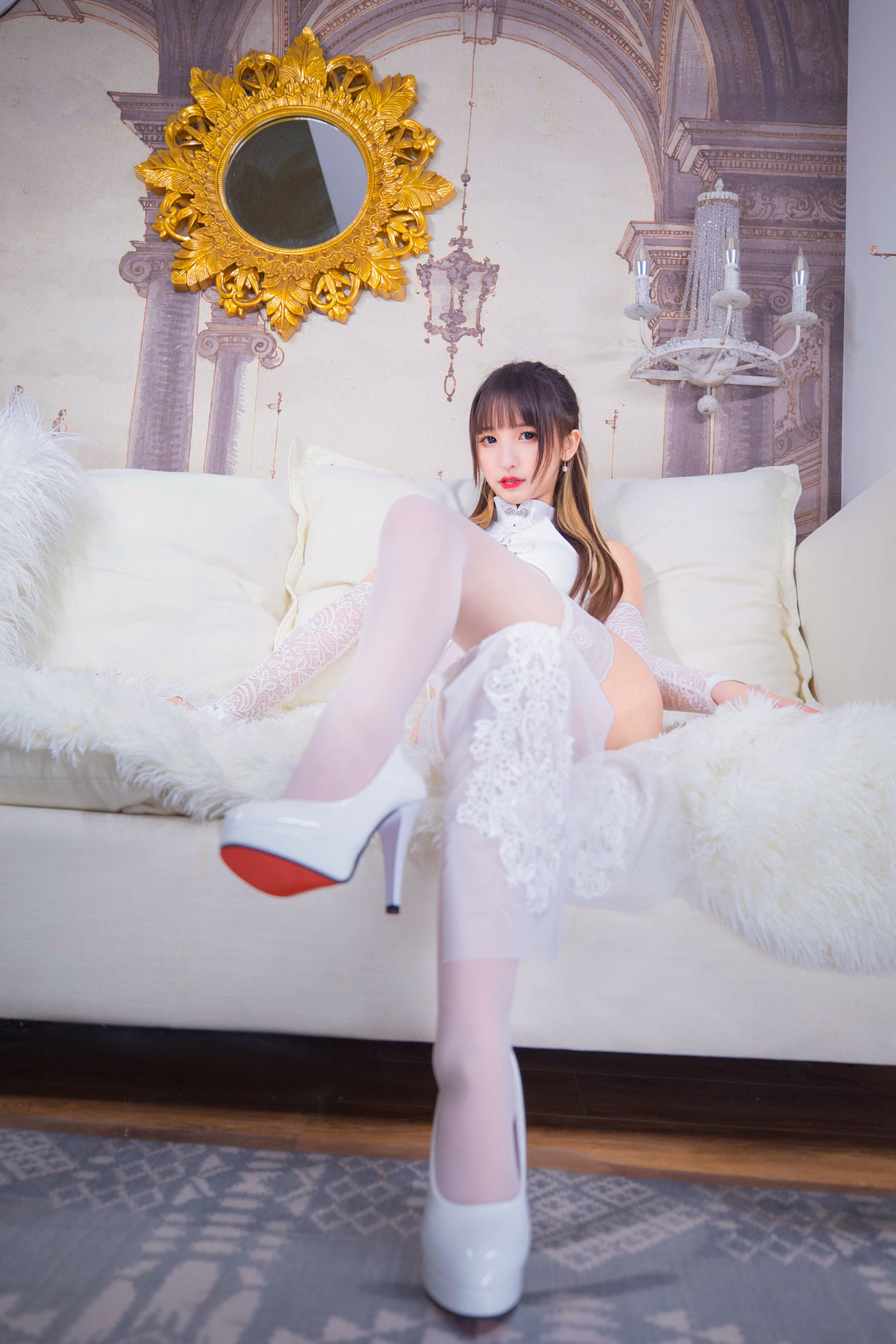 萝莉神楽板真冬之風と月-白旗袍 Cosplay-第1张