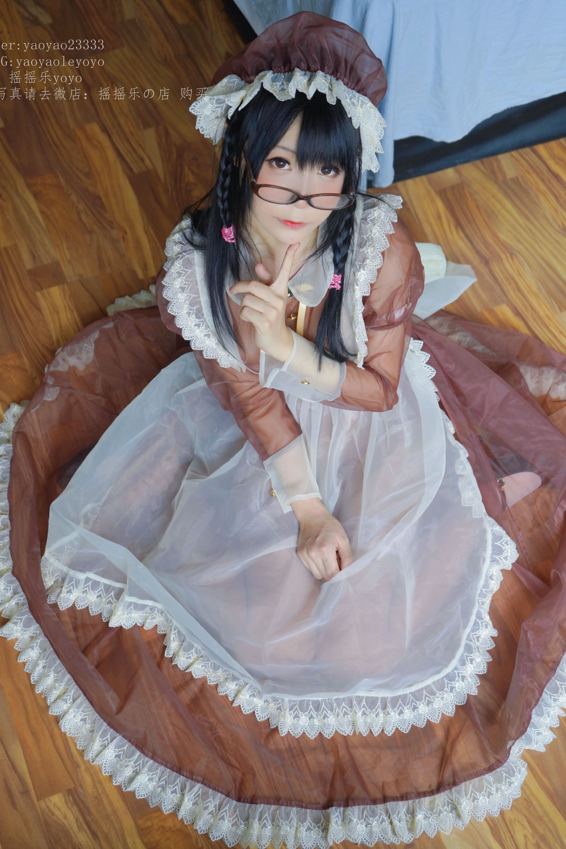 [萝莉COS] 摇摇乐yoyo – 咖啡色女仆 Cosplay-第26张