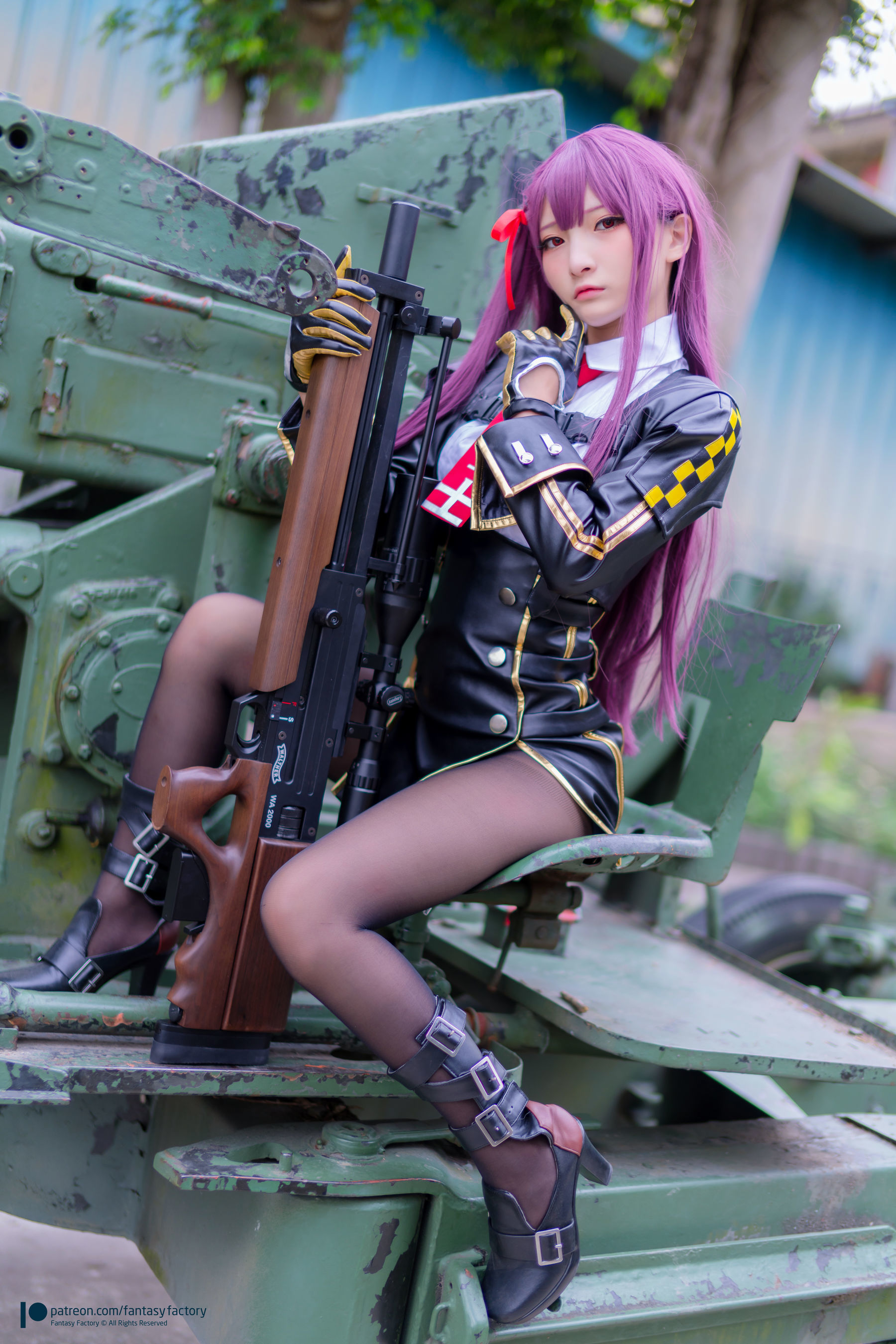 [Fantasy Factory] 小丁Cosplay – 黑丝 黑胶 女杀手 Cosplay-第22张