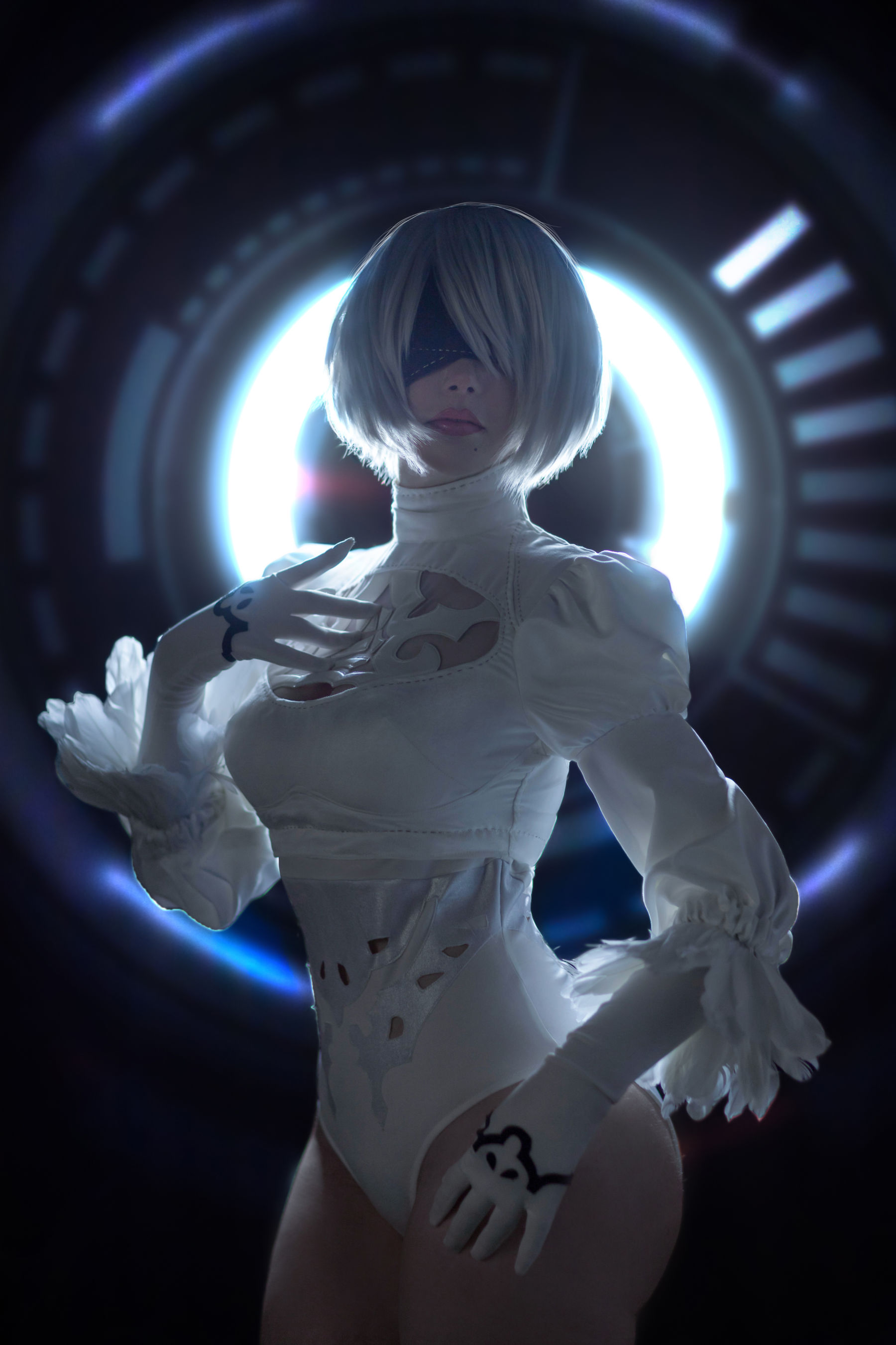 国外美女SayaTheFox – 2B White Dress Cosplay-第1张
