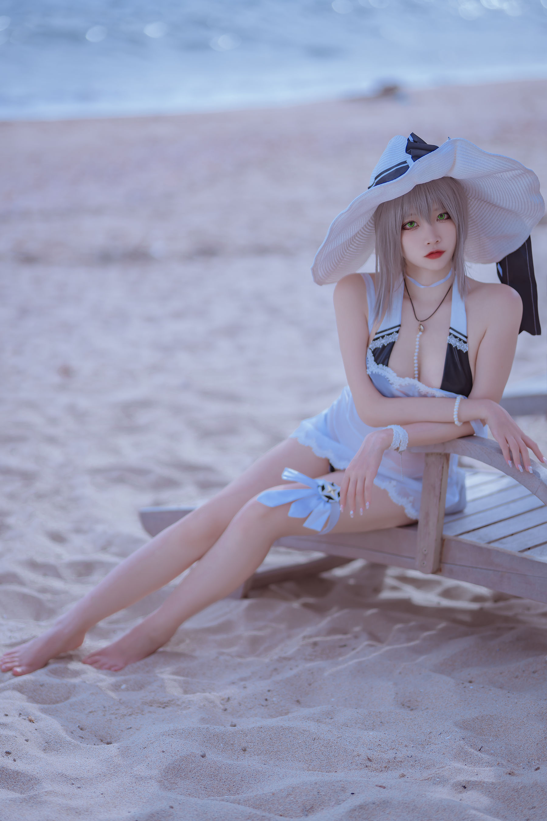 人气Coser二佐Nisa – 碧蓝 天鹰泳装 Cosplay-第1张