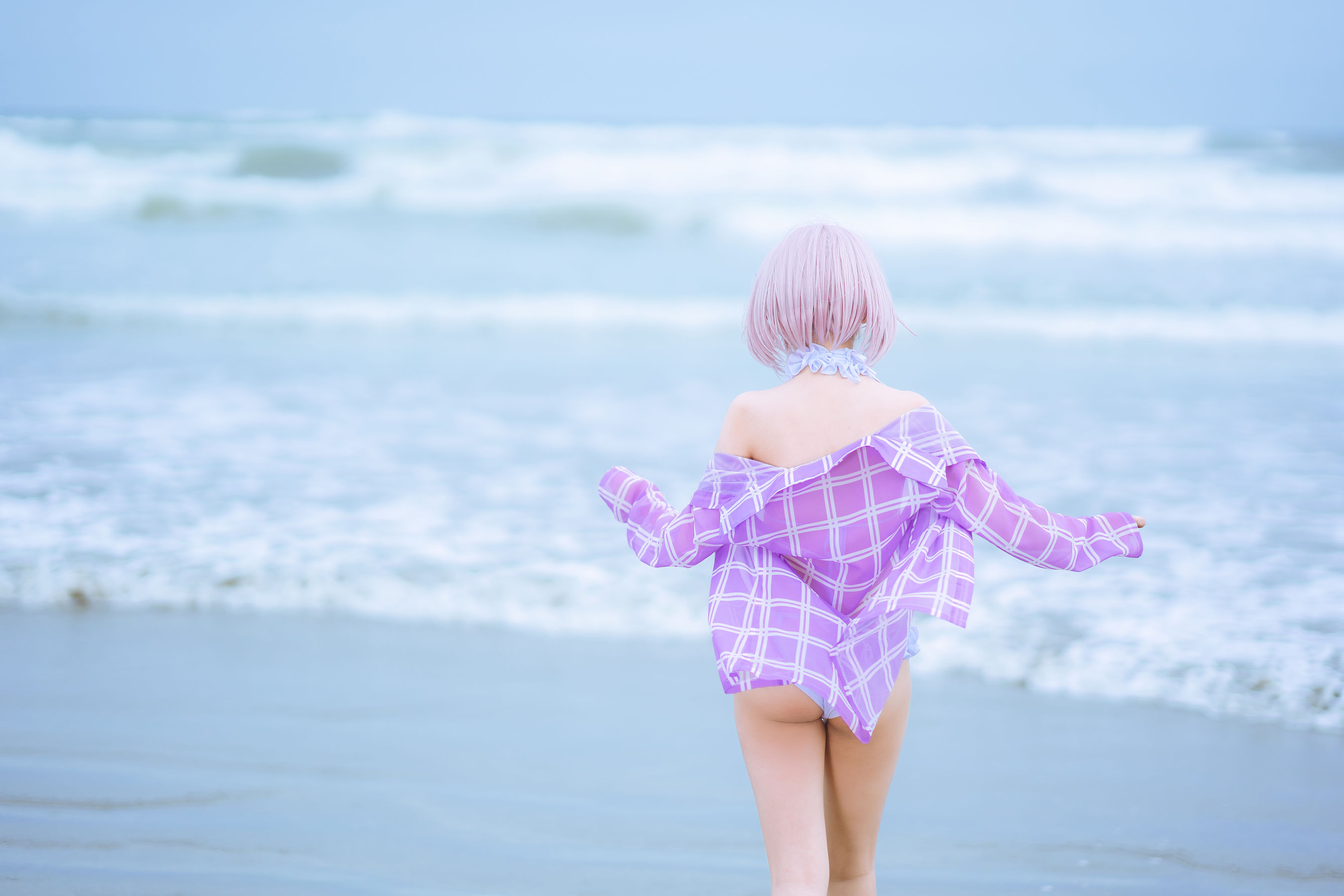 动漫博主果咩酱w – 海边玛修 Cosplay-第1张