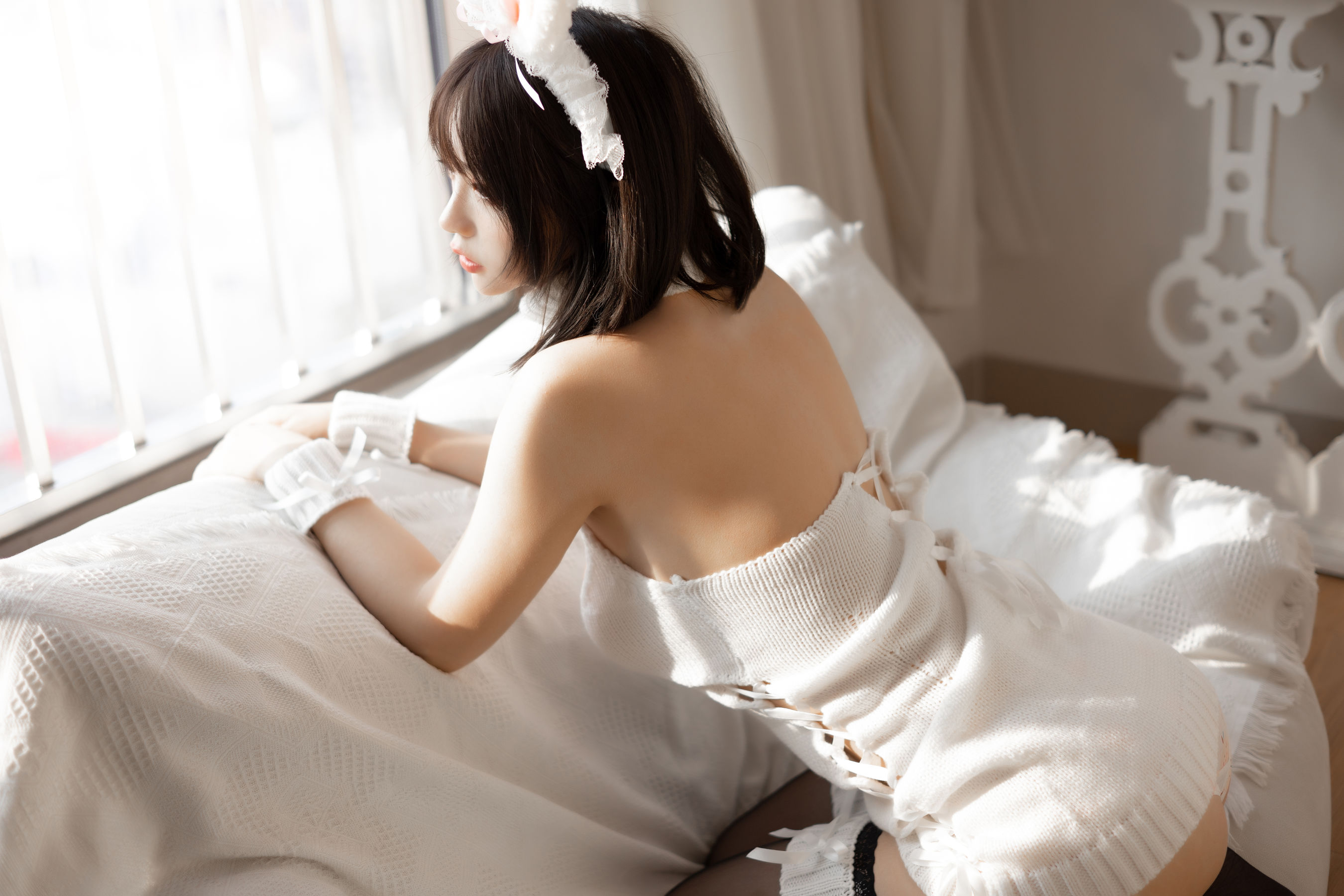 疯猫ss – 白色毛衣 Cosplay-第29张