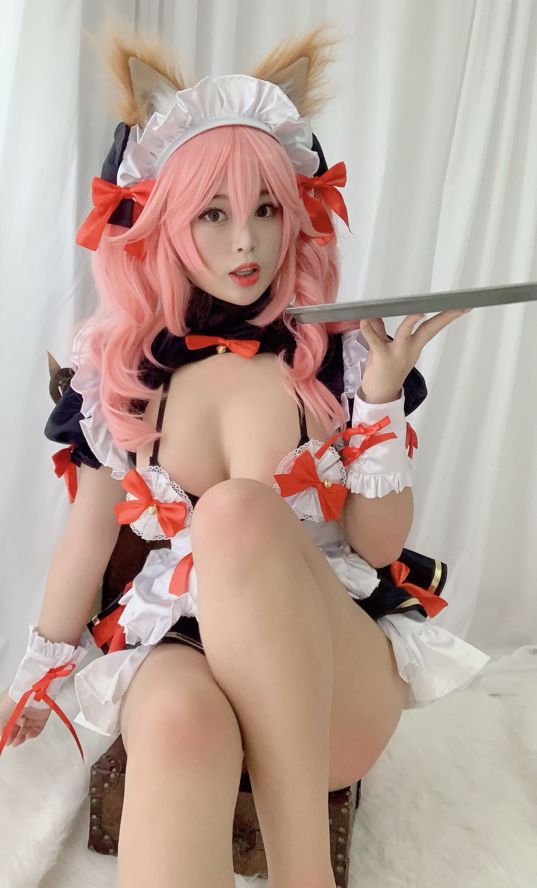 萌系小姐姐-白烨- – 玉藻前同人女仆 Cosplay-第40张