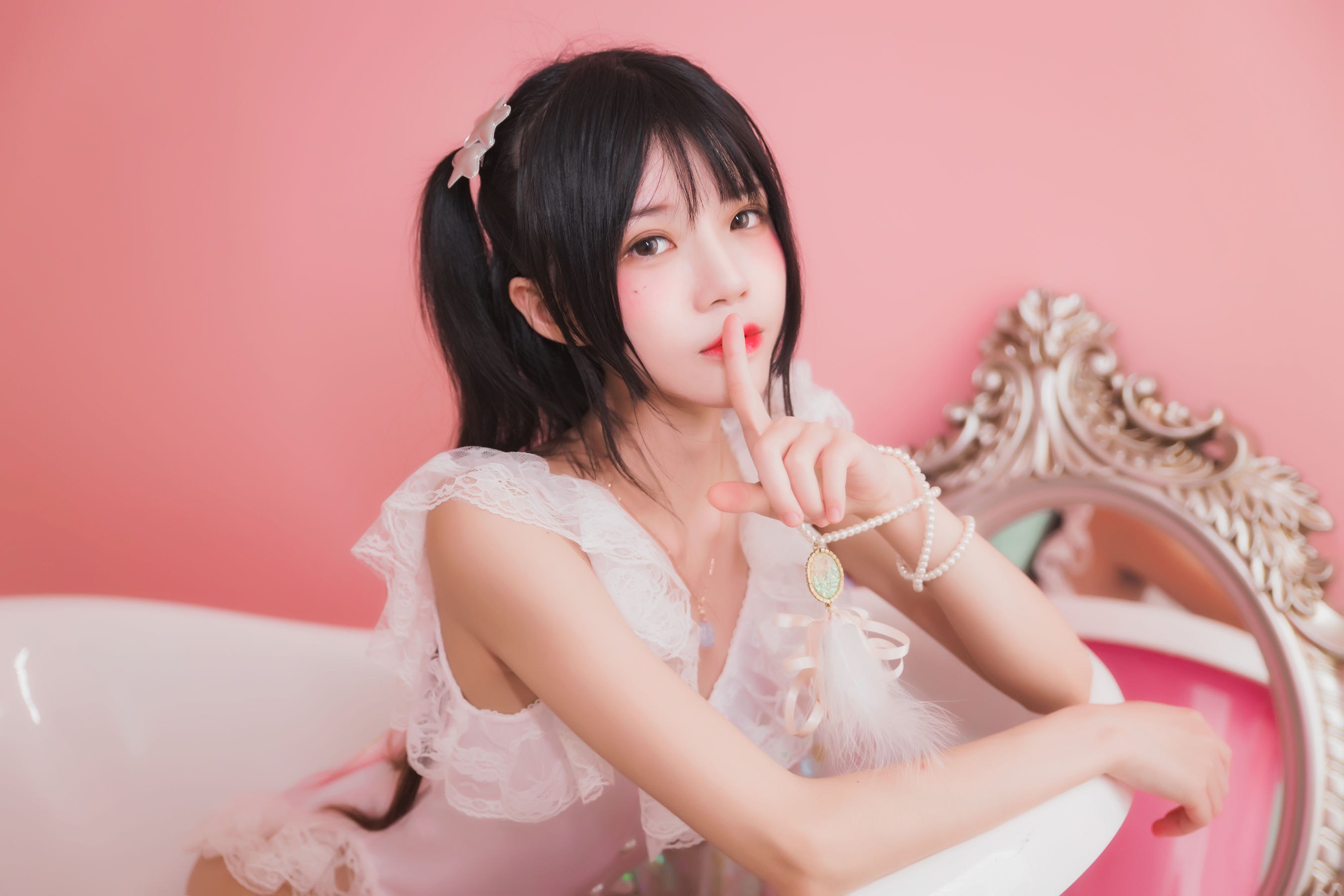 桜桃喵 冬眠系列 粉色浴缸 Cosplay-第27张