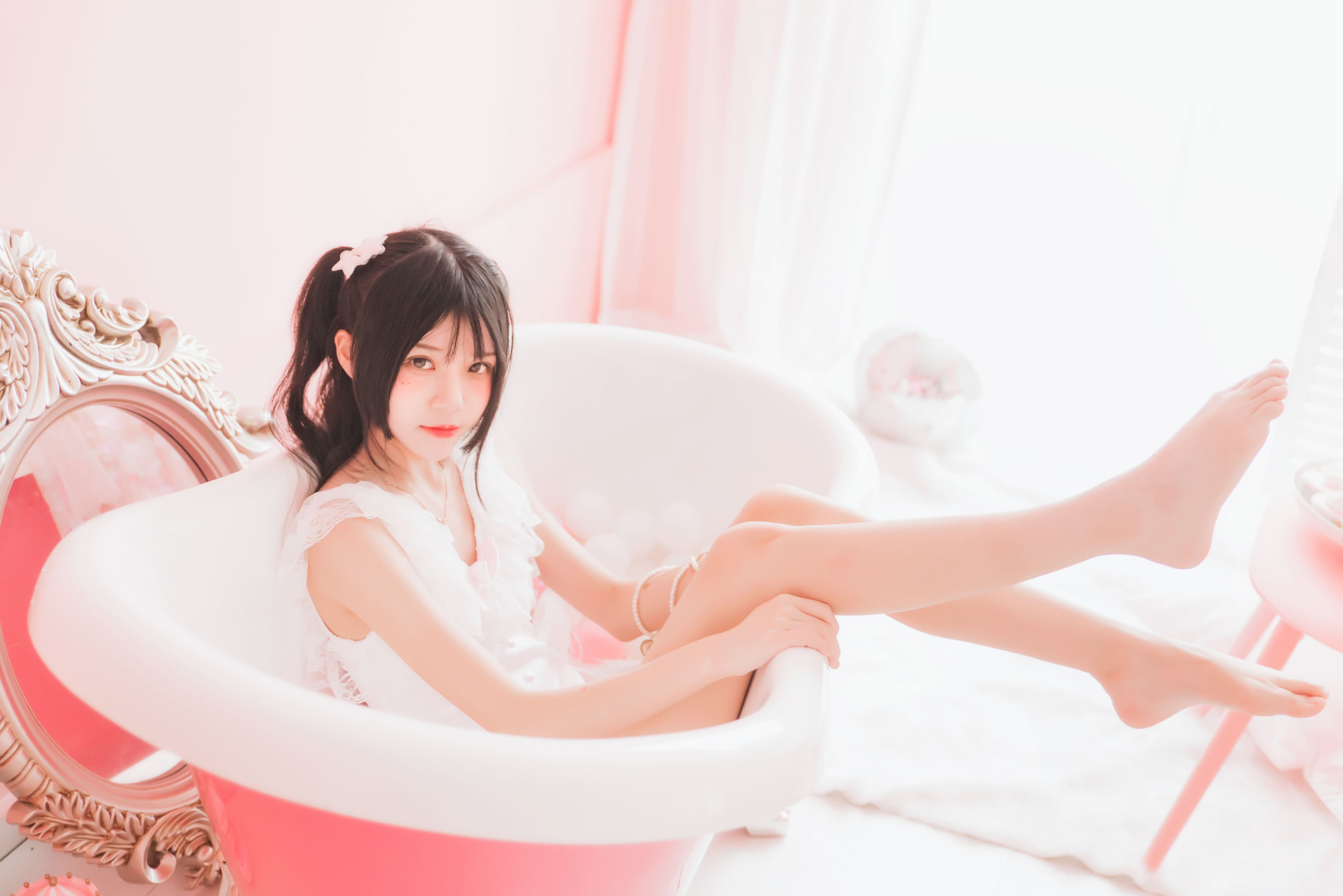 桜桃喵 冬眠系列 粉色浴缸 Cosplay-第32张