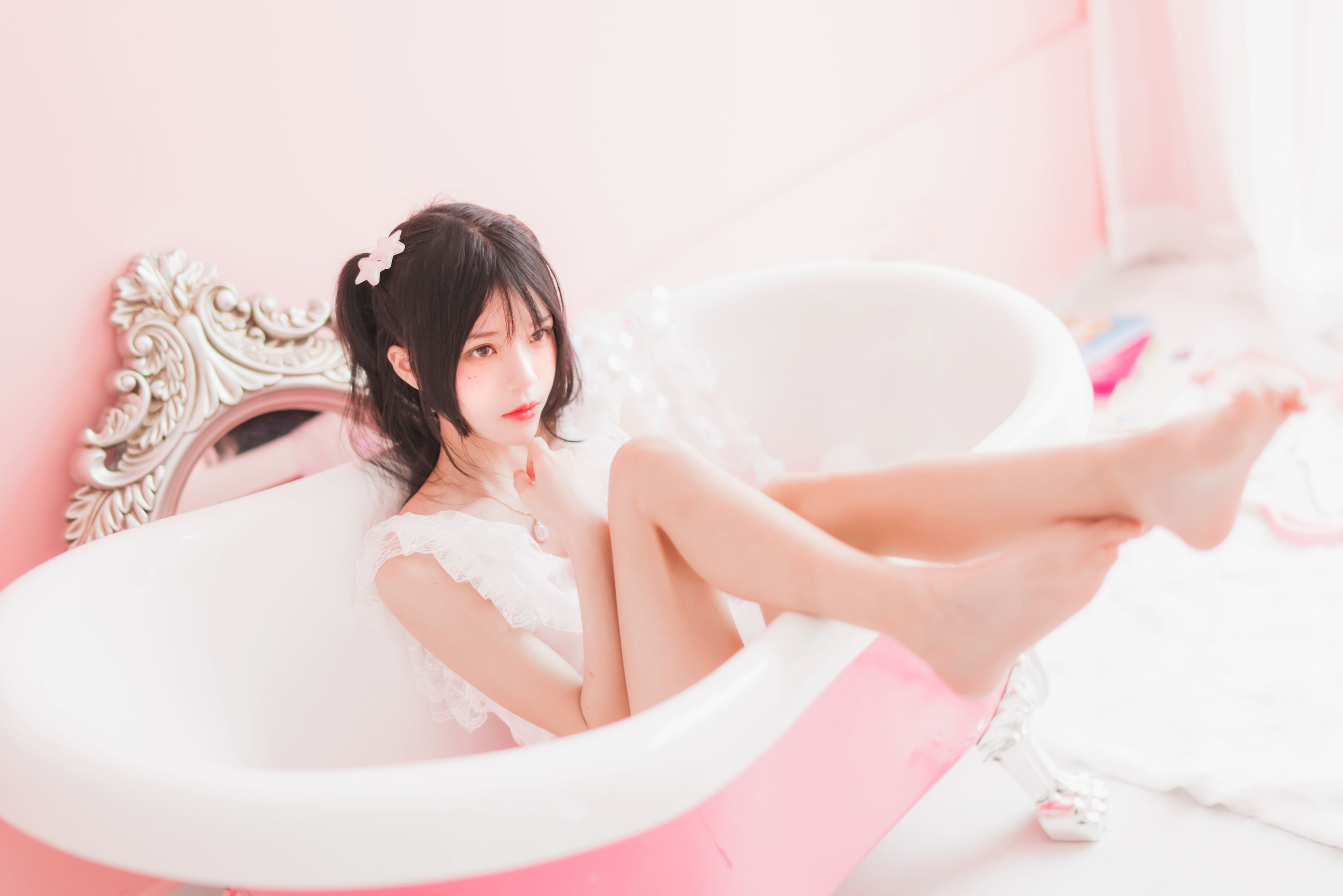 桜桃喵 冬眠系列 粉色浴缸 Cosplay-第36张