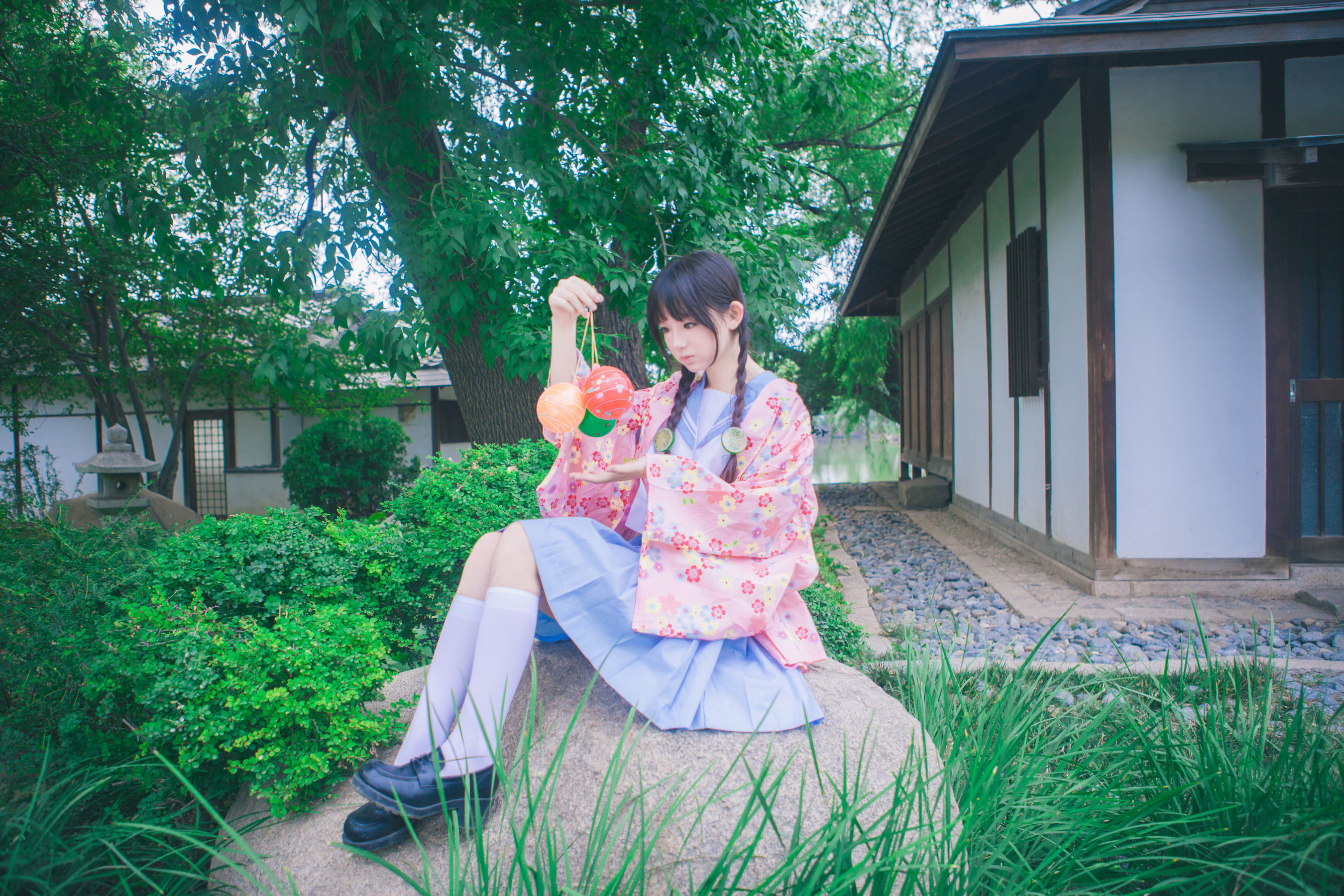 可爱妹妹樱群 和服 Cosplay-第1张