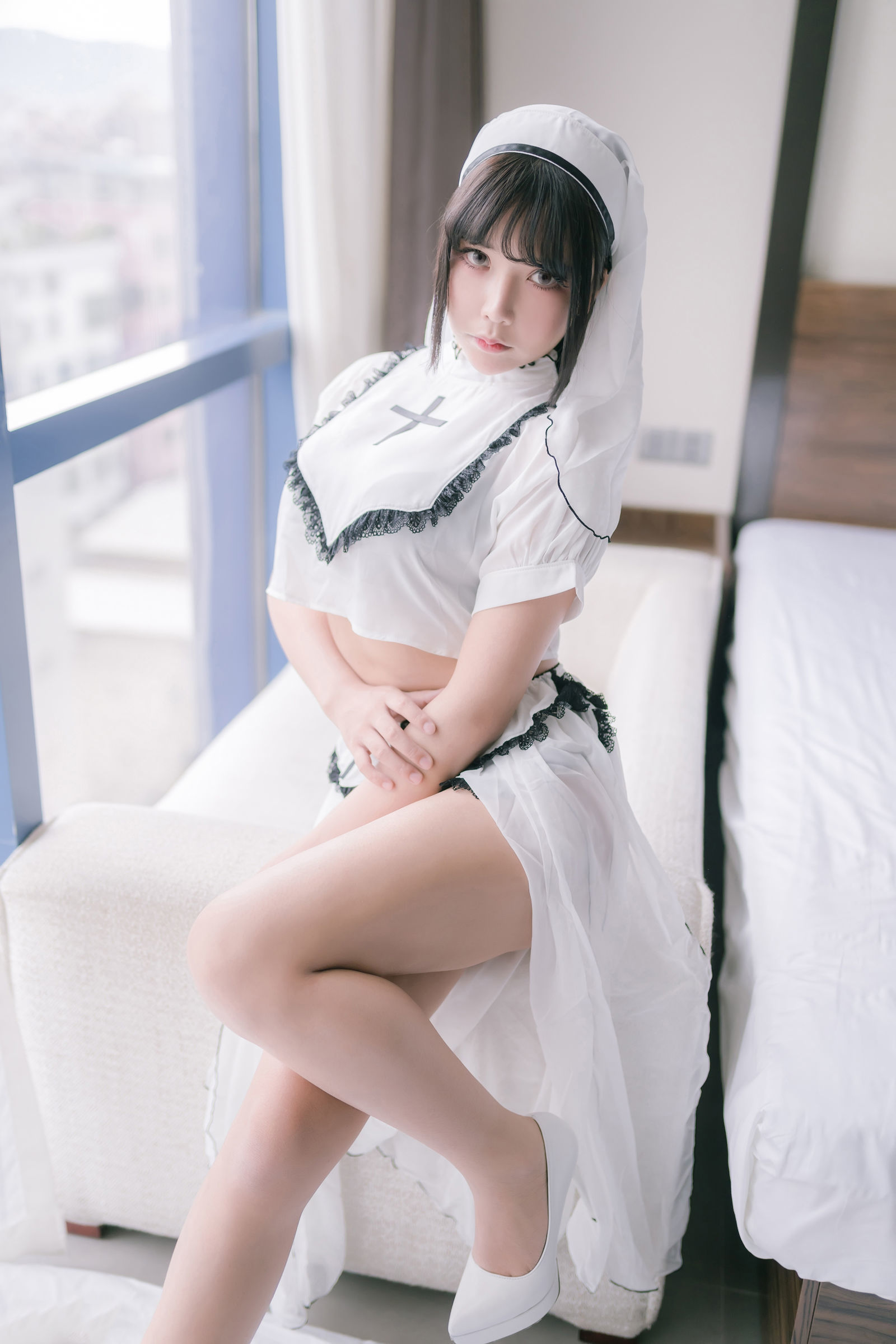 [萝莉COS] 二次元妹子抱走莫子aa – 纯白修女 Cosplay-第22张