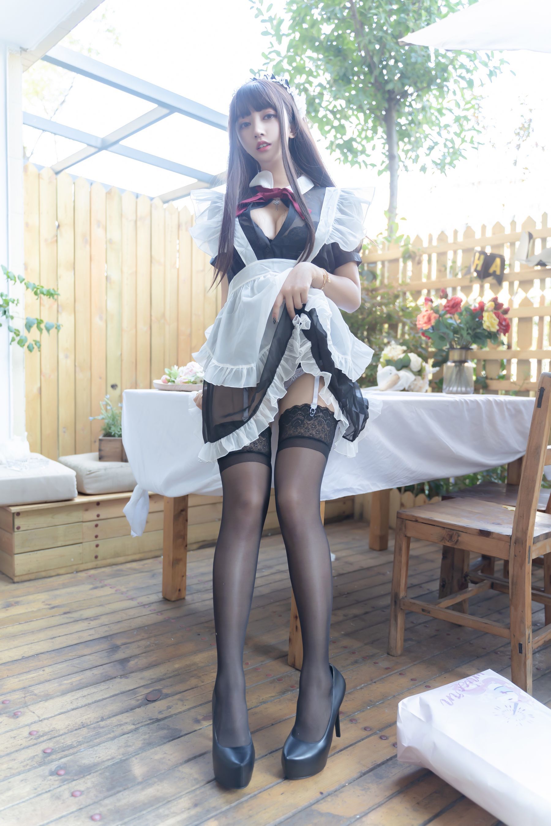 斗鱼米线线sama写真 透明女仆 Cosplay-第1张