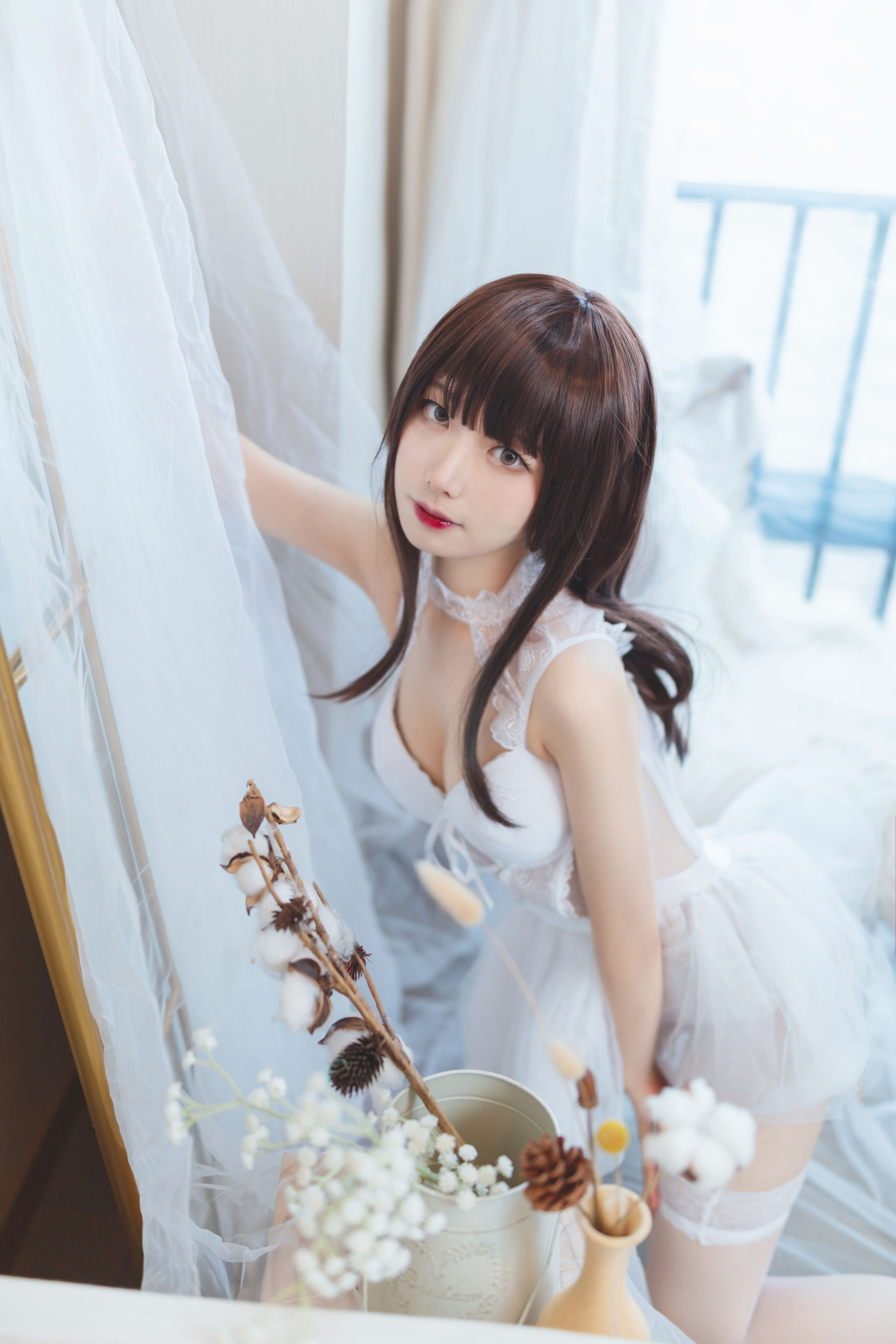 动漫博主封疆疆v – 白色纱裙 Cosplay-第4张