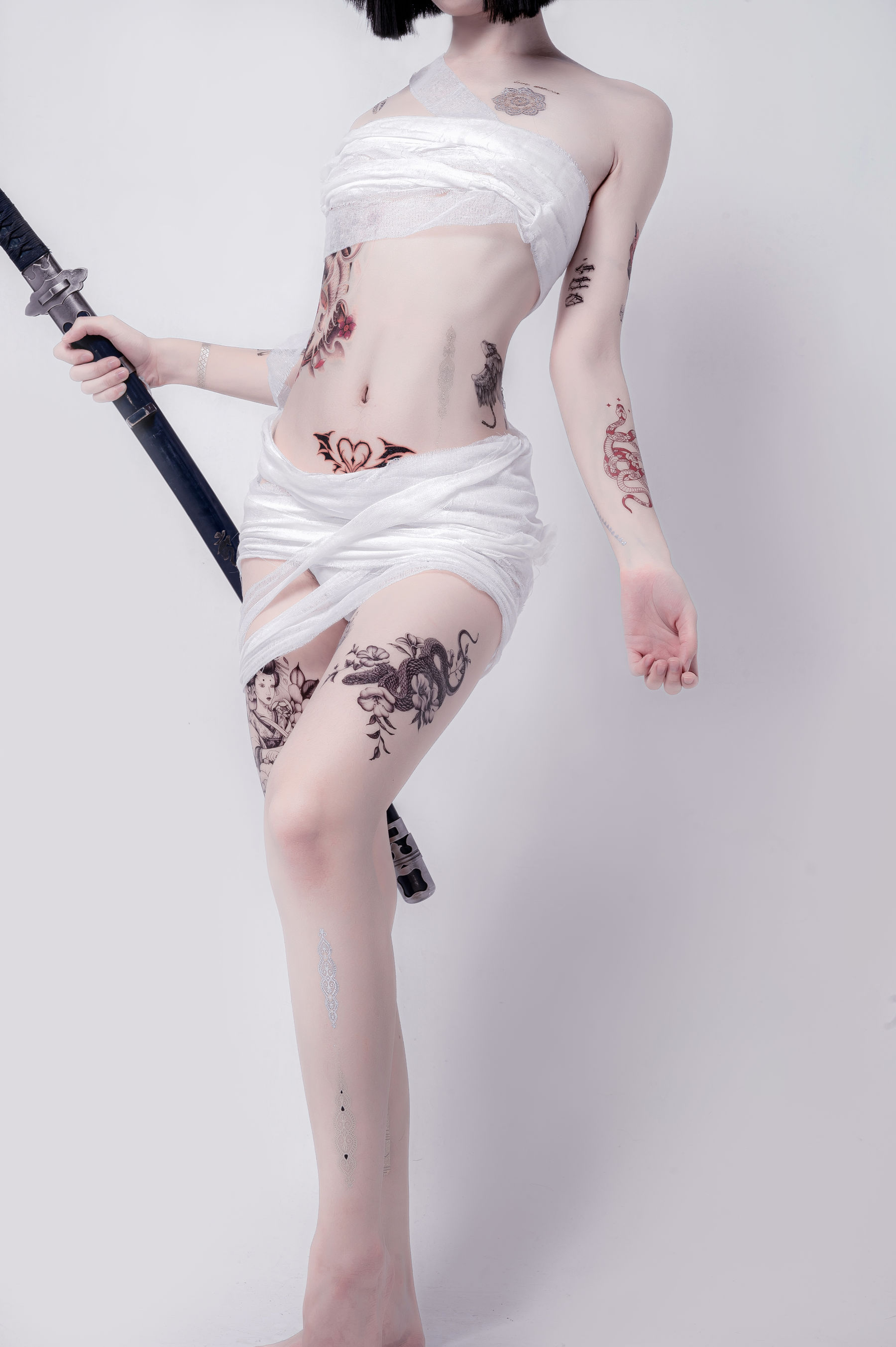 动漫博主阮邑_Fairy – 绑带和武士 Cosplay-第20张