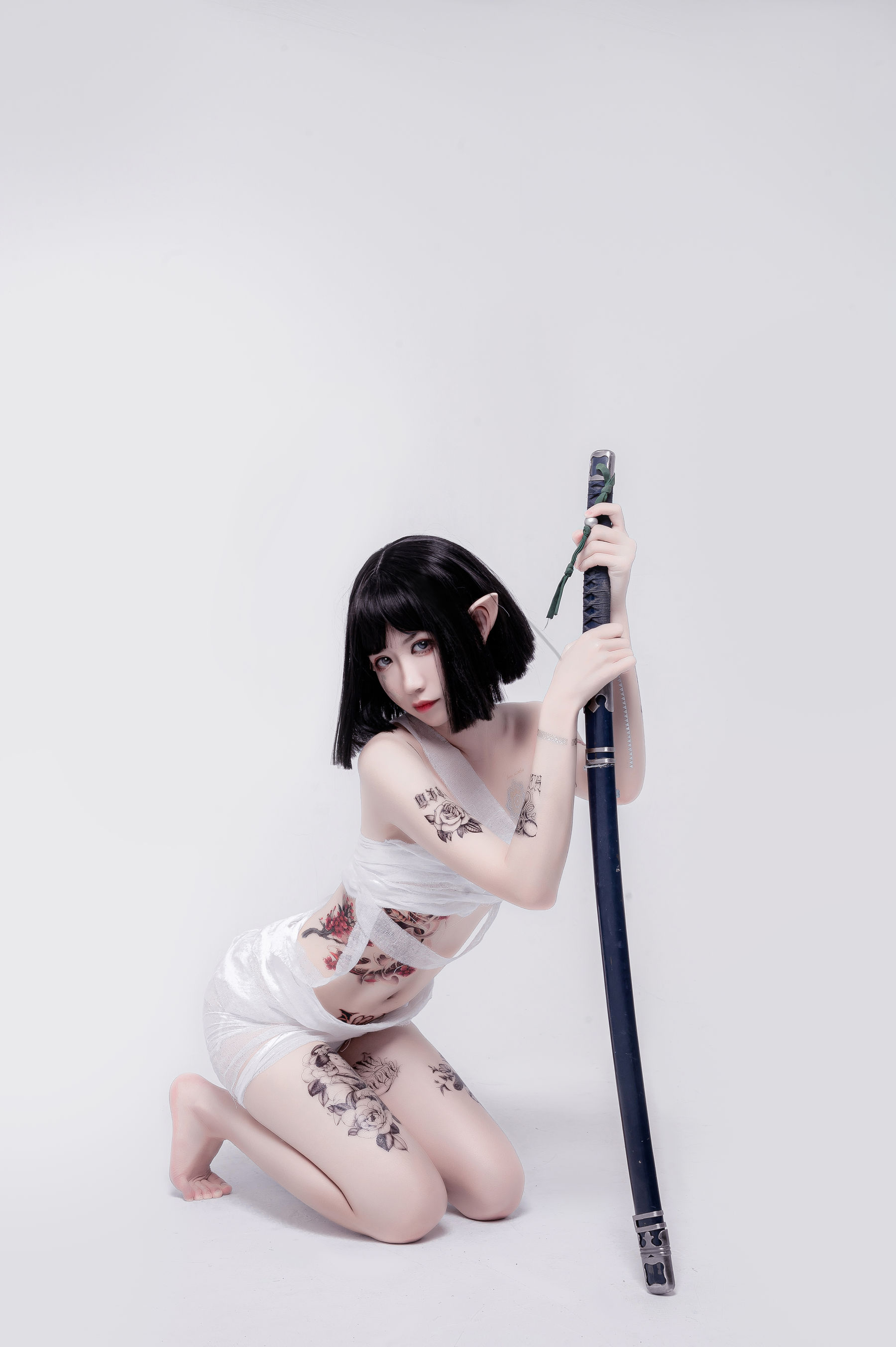 动漫博主阮邑_Fairy – 绑带和武士 Cosplay-第24张
