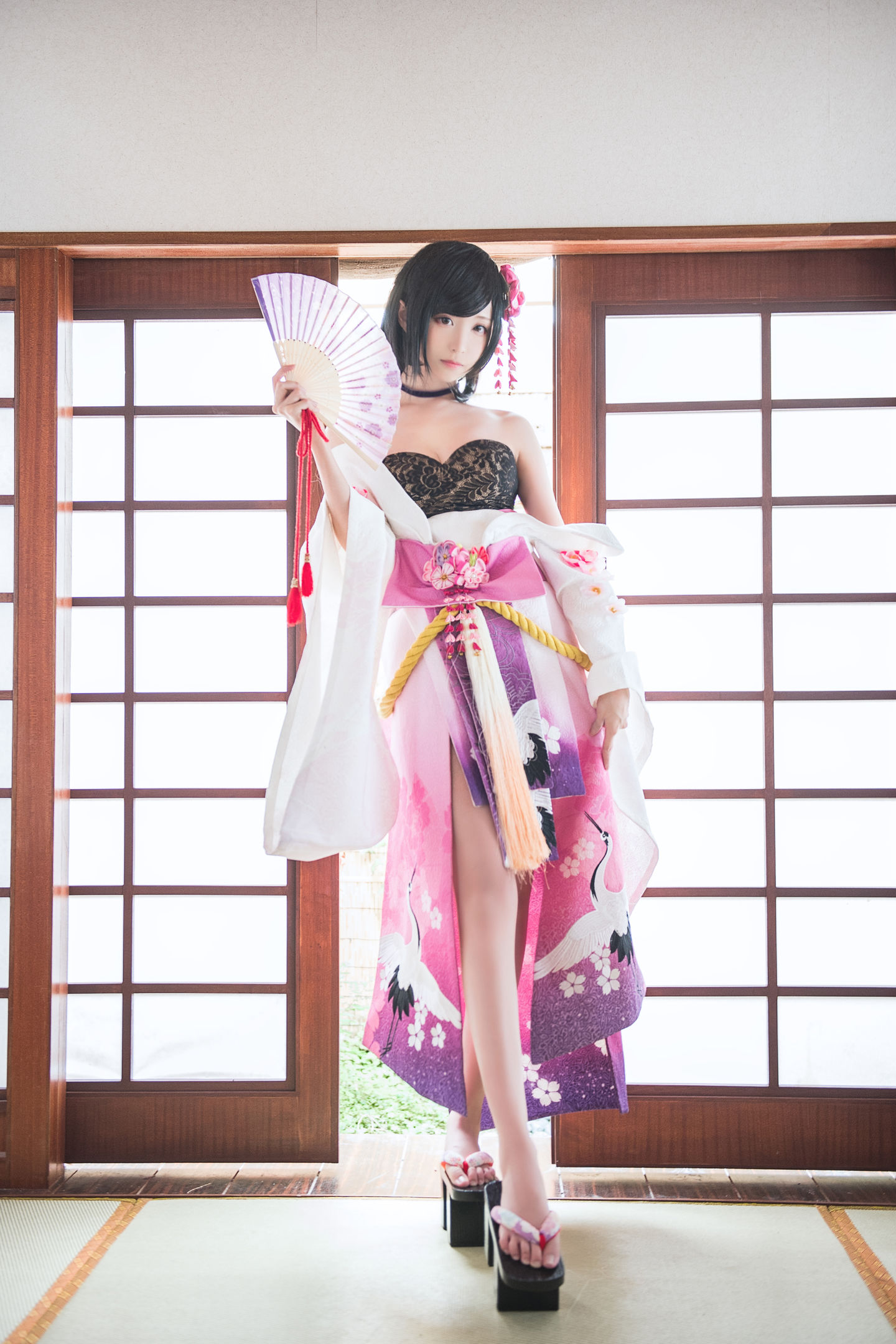长腿Coser青青子Js – 镇魔曲夜樱+玉藻前 Cosplay-第1张