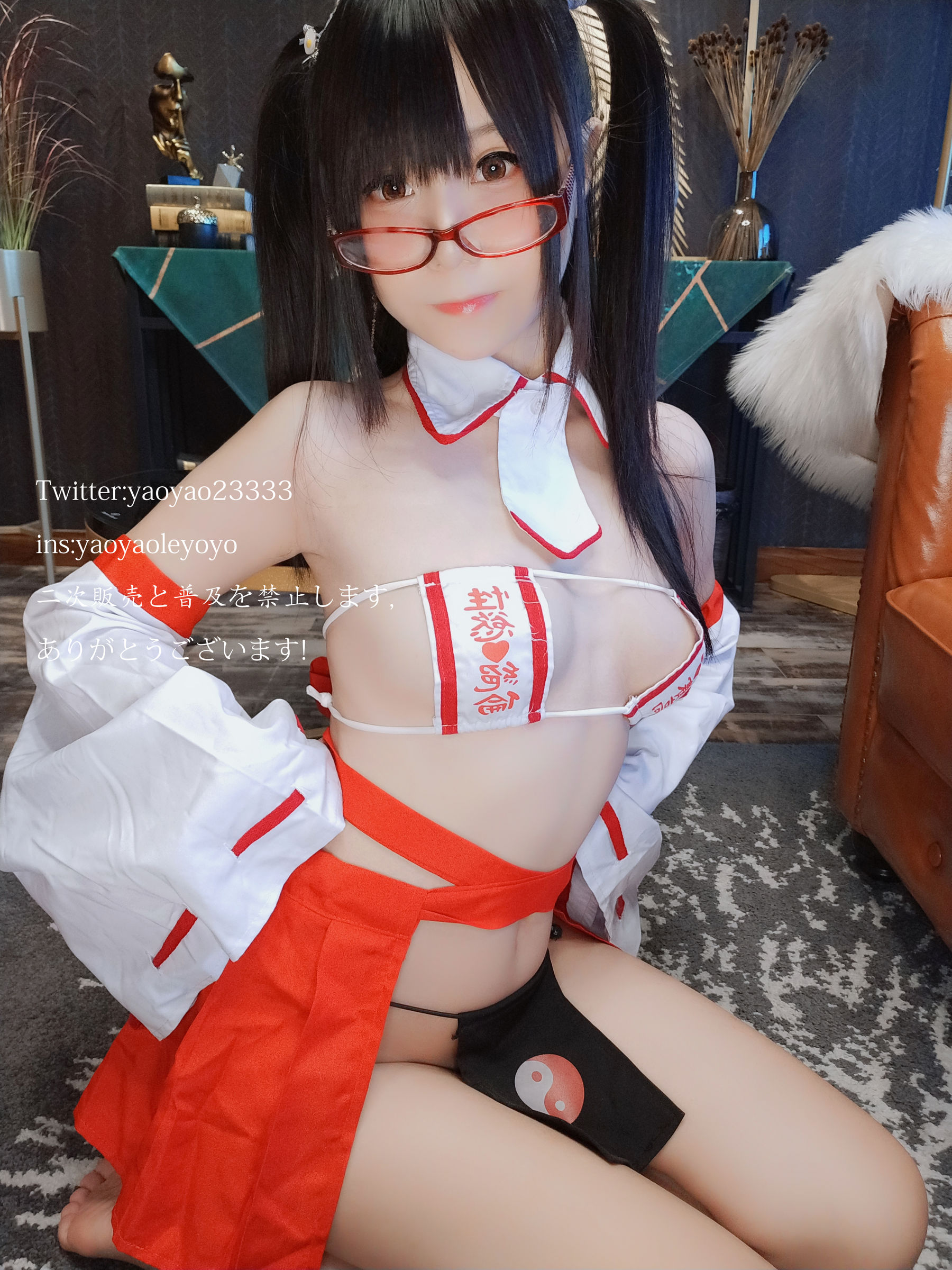 动漫博主大碗排面 婚纱兔白丝婚纱 Cosplay-第36张