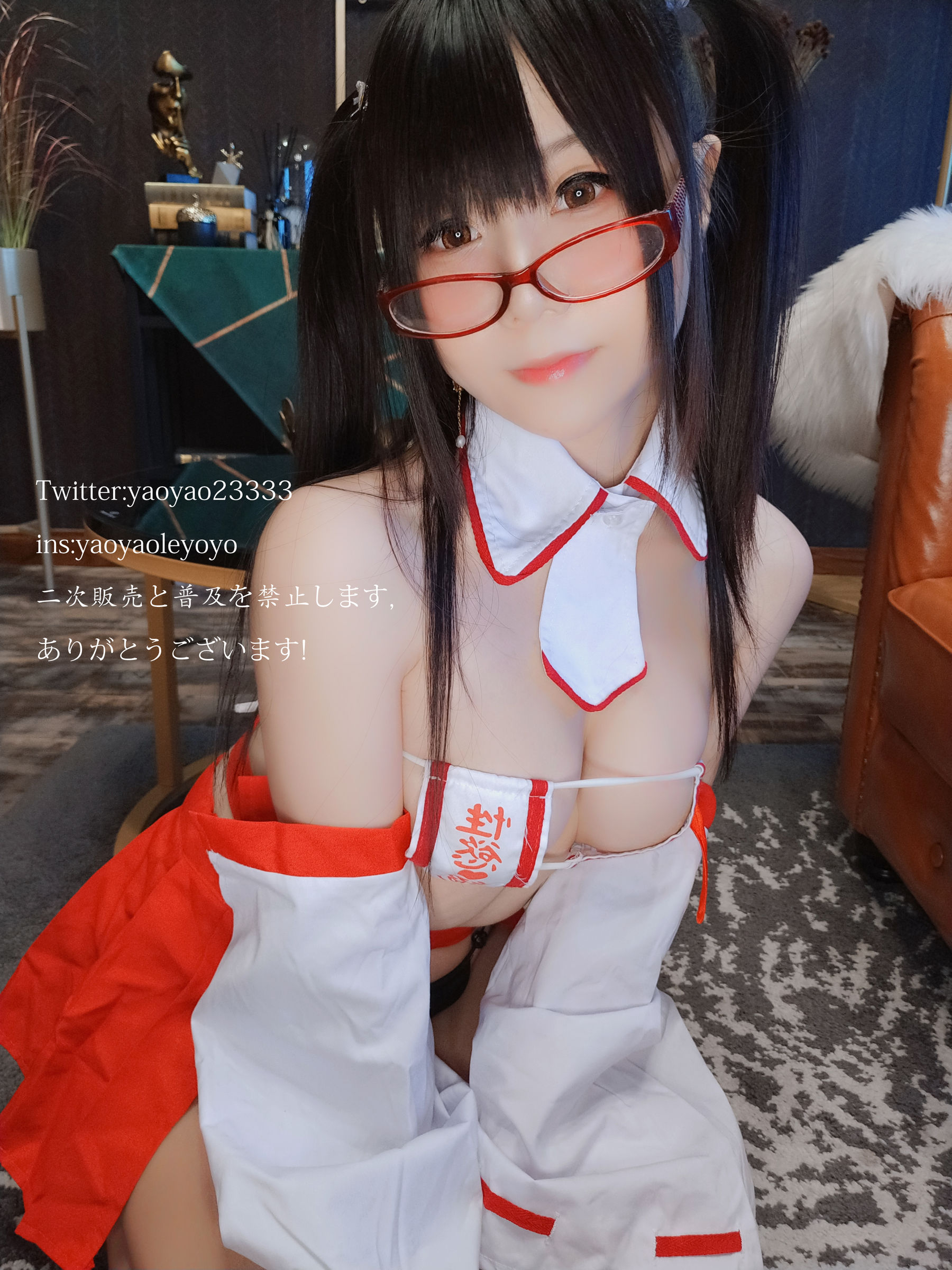动漫博主大碗排面 婚纱兔白丝婚纱 Cosplay-第38张