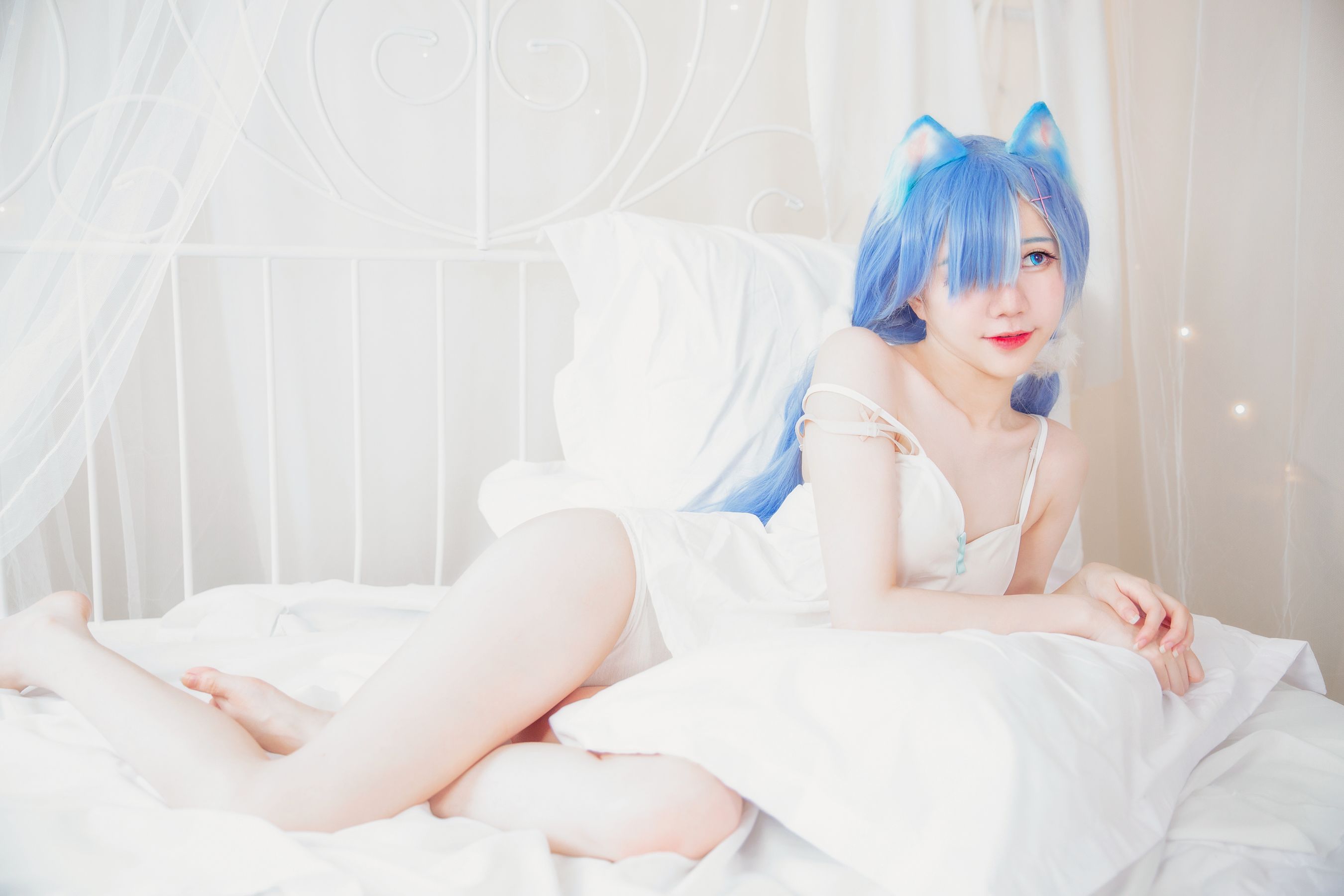 Sally Dorasnow – Rem White Kitty Cosplay-第23张