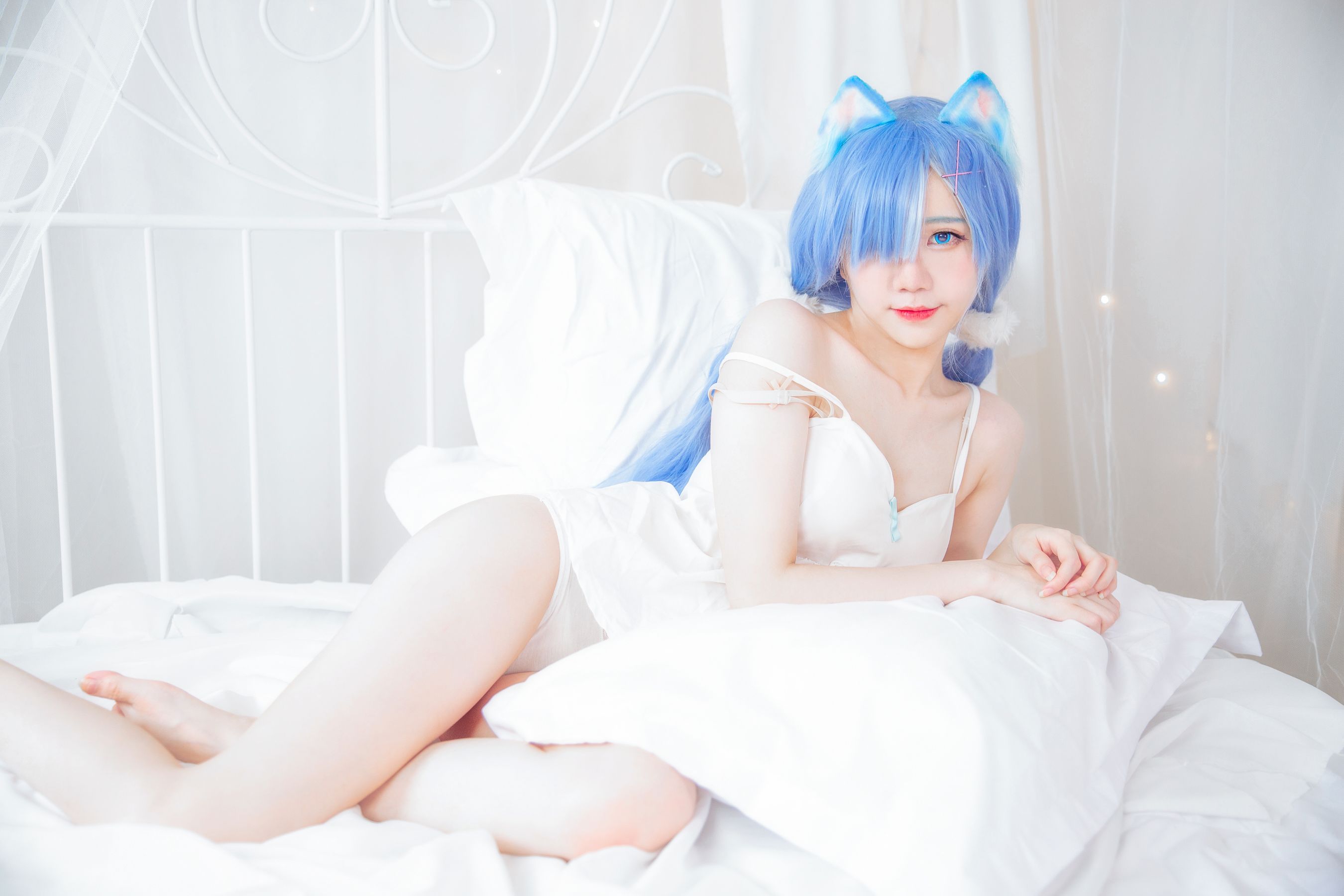 Sally Dorasnow – Rem White Kitty Cosplay-第24张