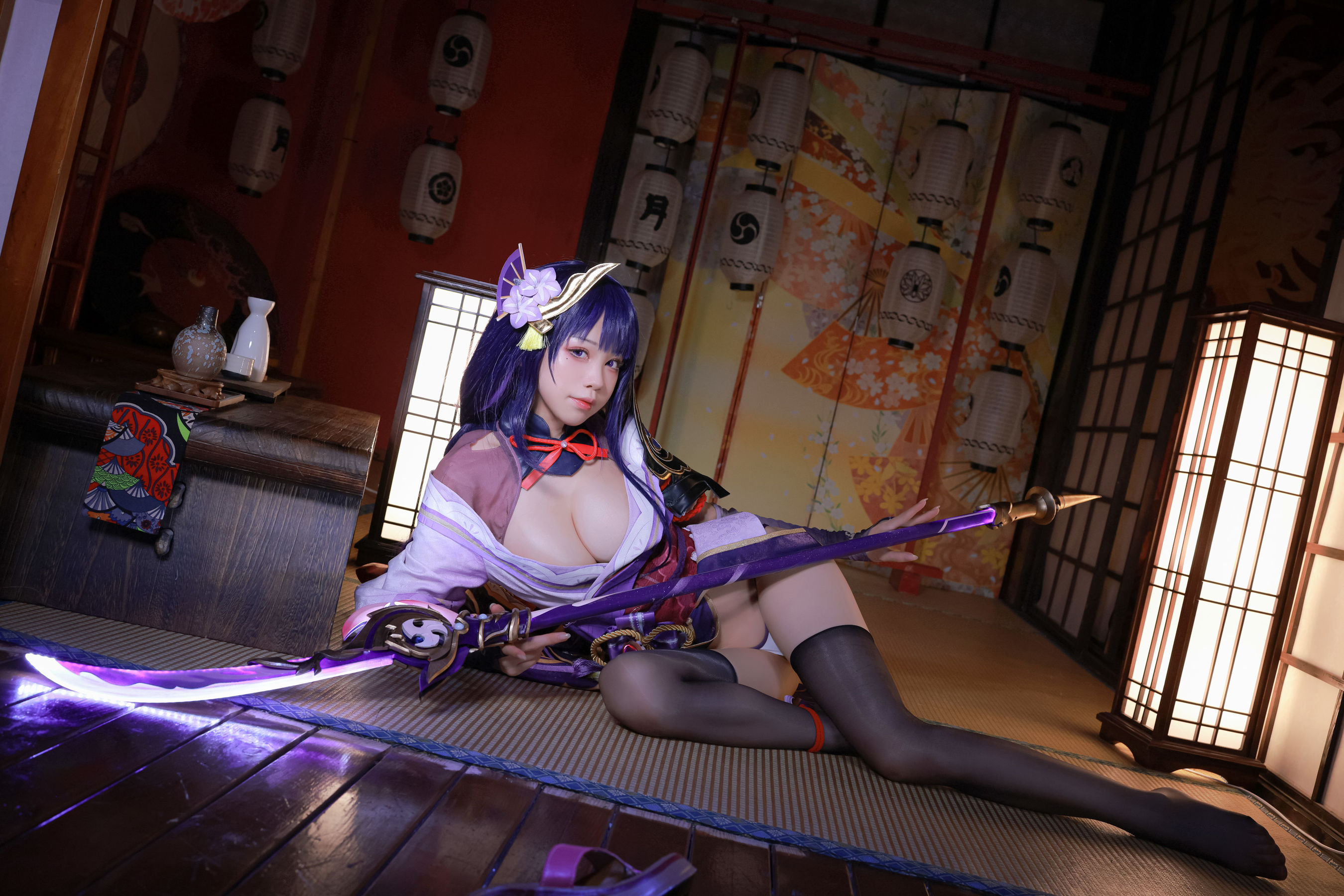 动漫博主水淼aqua – 雷电将军 Cosplay-第29张