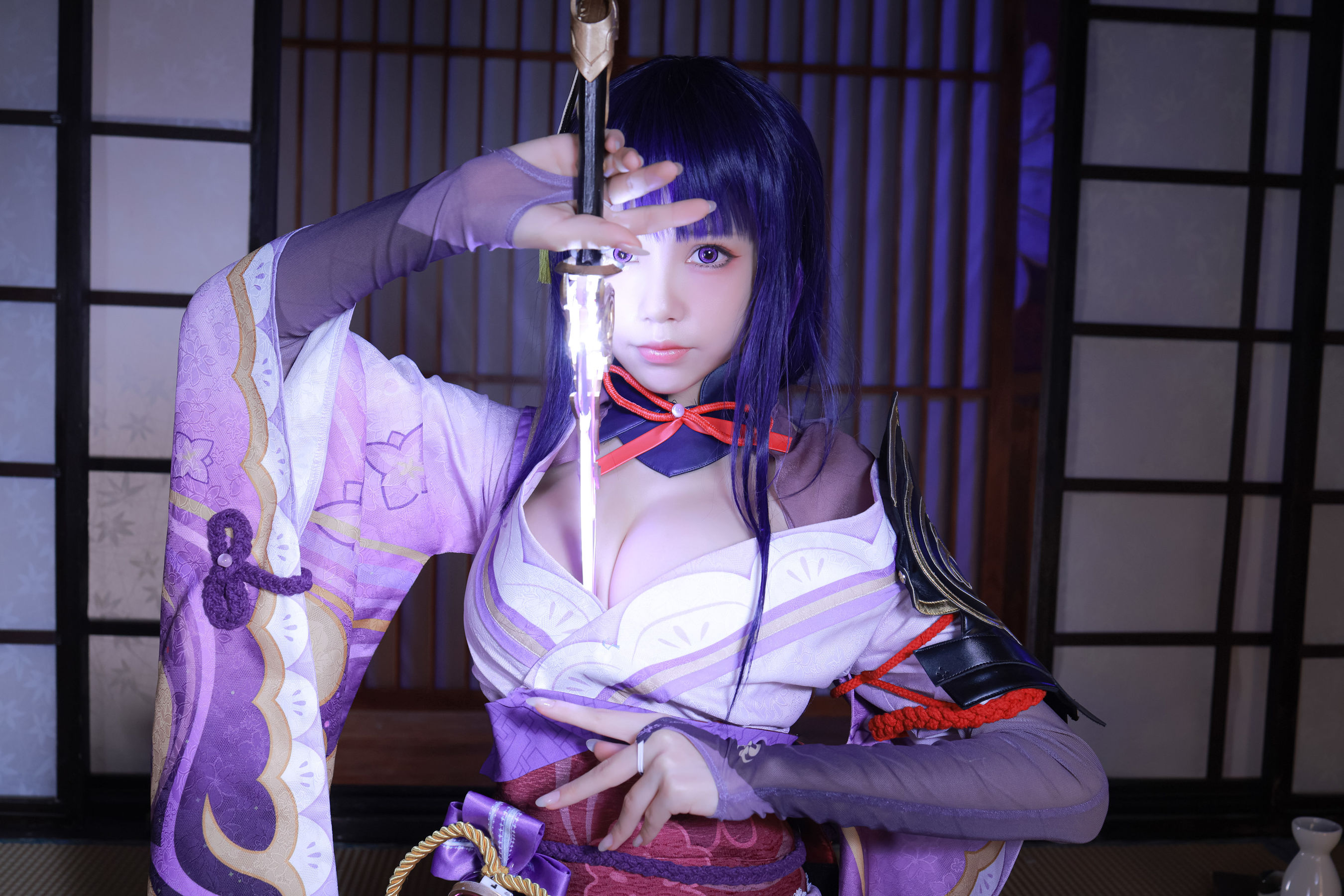动漫博主水淼aqua – 雷电将军 Cosplay-第32张