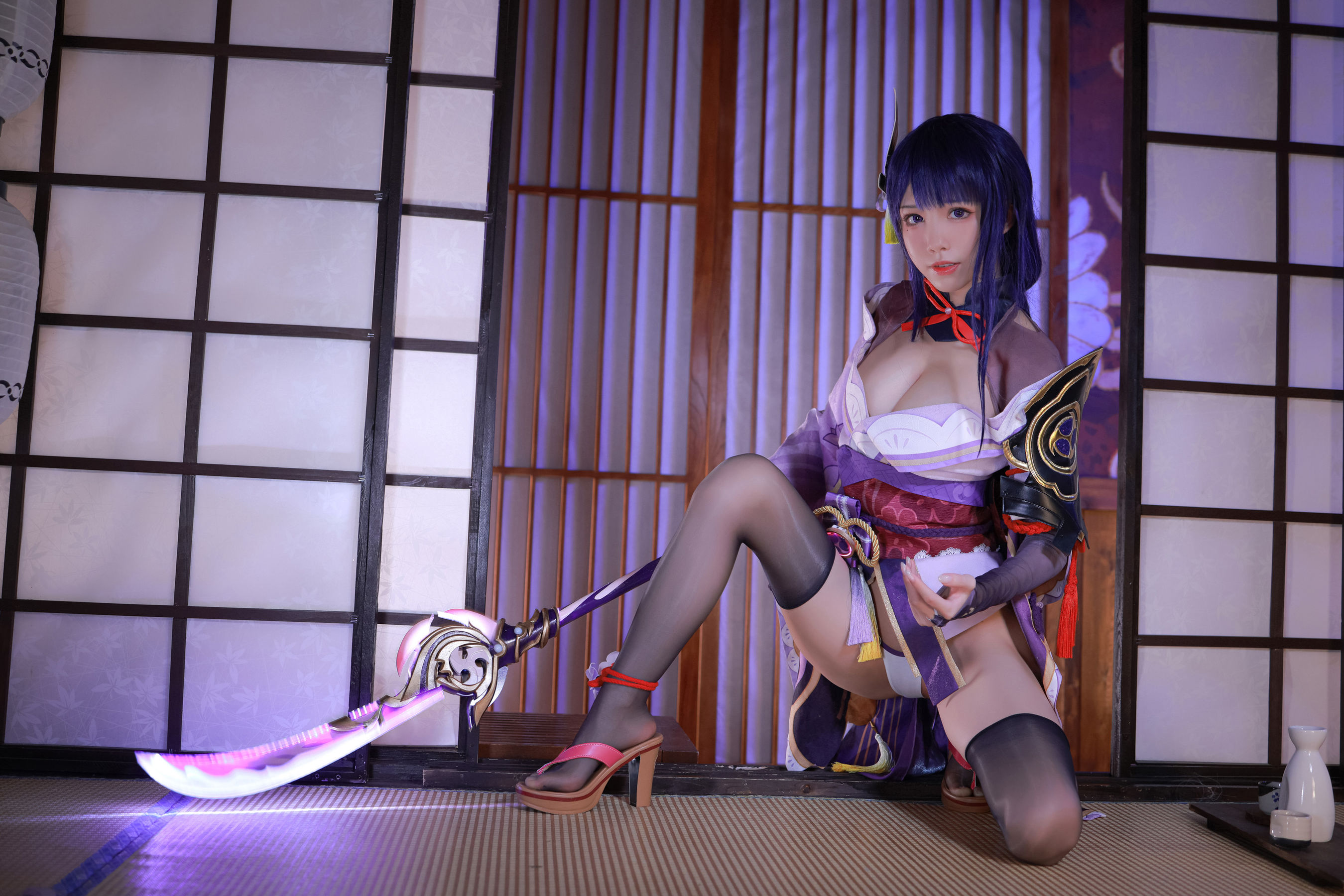 动漫博主水淼aqua – 雷电将军 Cosplay-第36张